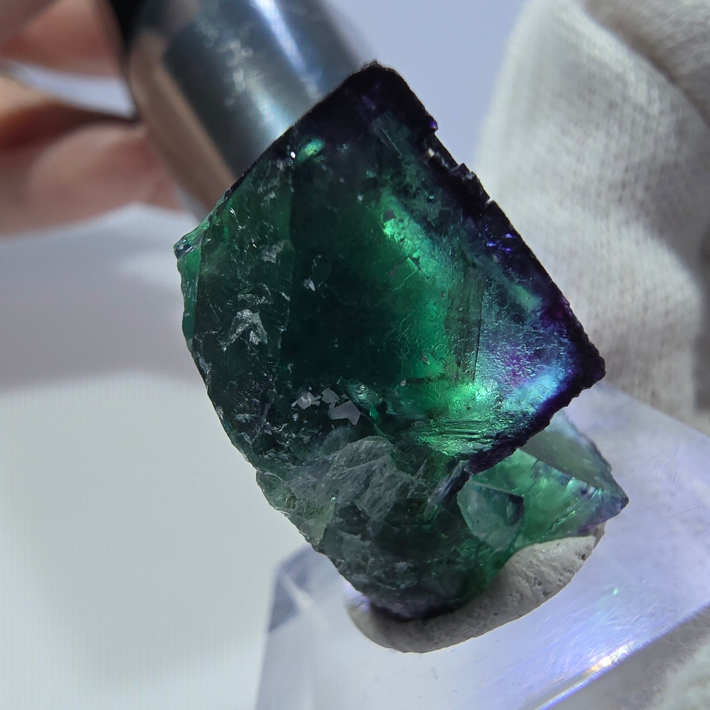 Spécimen de cube de fluorite fantôme parqueté zonal Okorusu, Namibie 28*26*14mm
