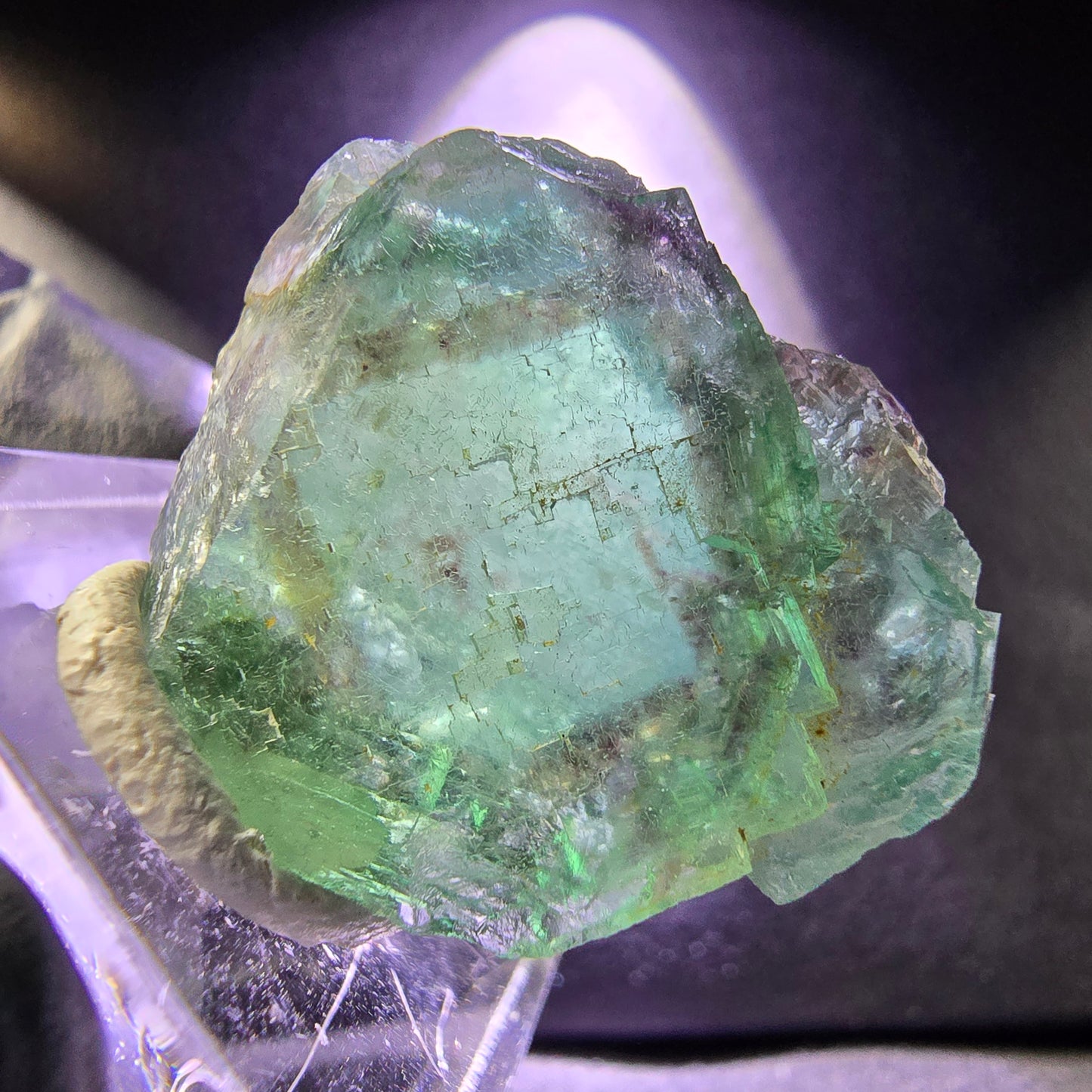 Seltener Phantom Fluorit Würfel grün lila 29*26*11mm Okorusu, Namibia Sammlung