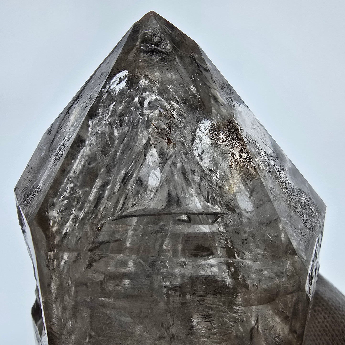 XL Enhydro Window Smoky Quartz Scepter, 2x Bubble (large) Valentine Pocket Namibia 121*67*55mm