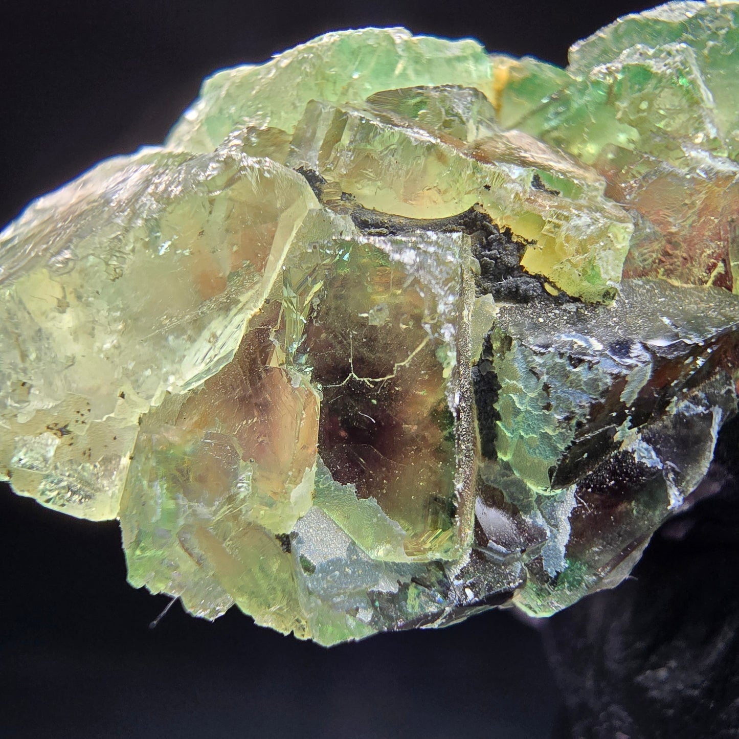 Phantom Fluorit Würfel Stufe grün lila Okorusu, Namibia 44*24*17mm Sammlung