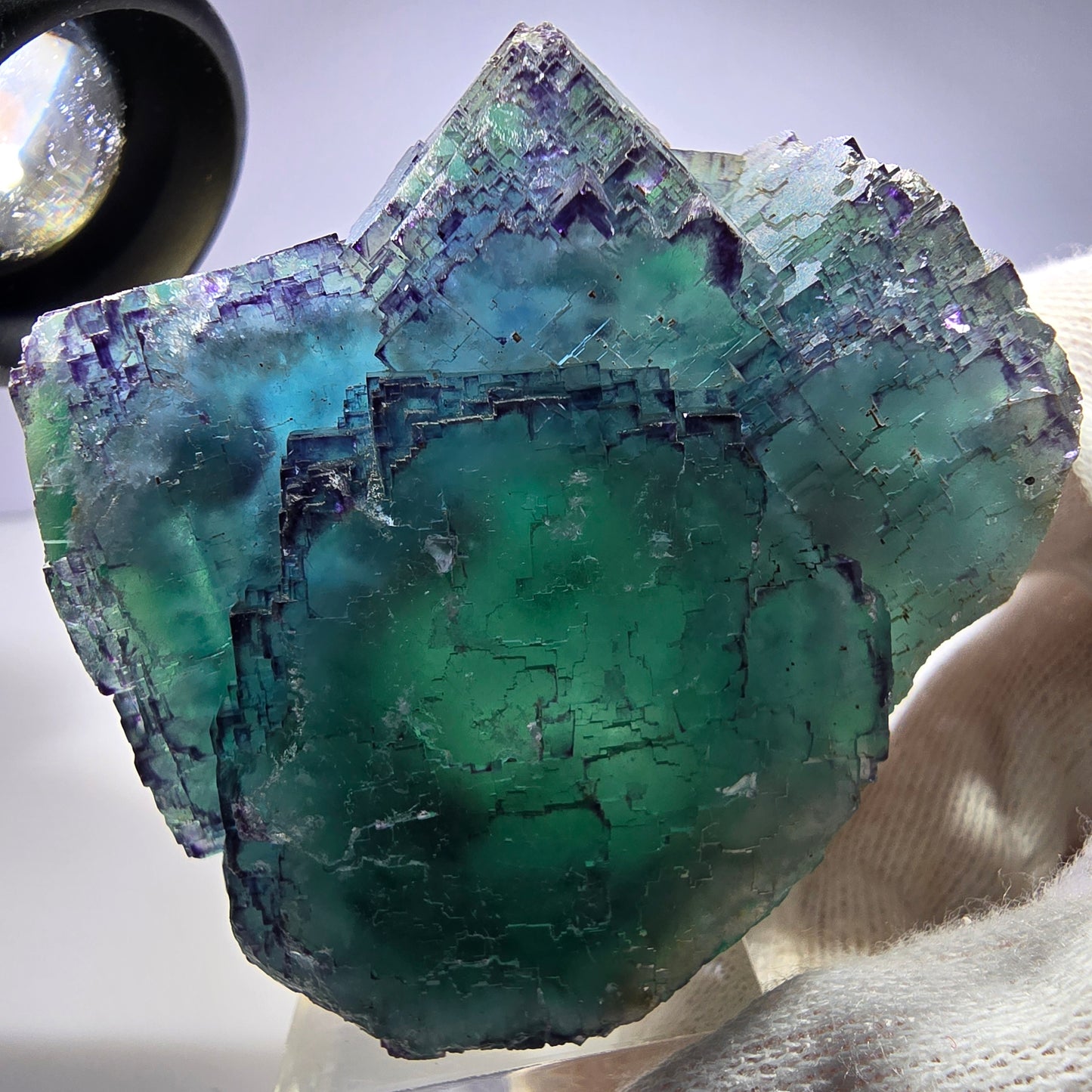 Phantom Fluorit Würfel Stufe parkettiert zonal Okorusu, Namibia 67*60*35mm