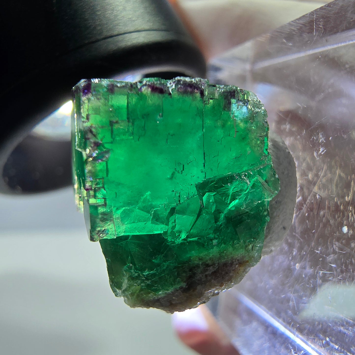 Phantom Fluorit Würfel Stufe, grün lila Okorusu, Namibia 17*15*13mm