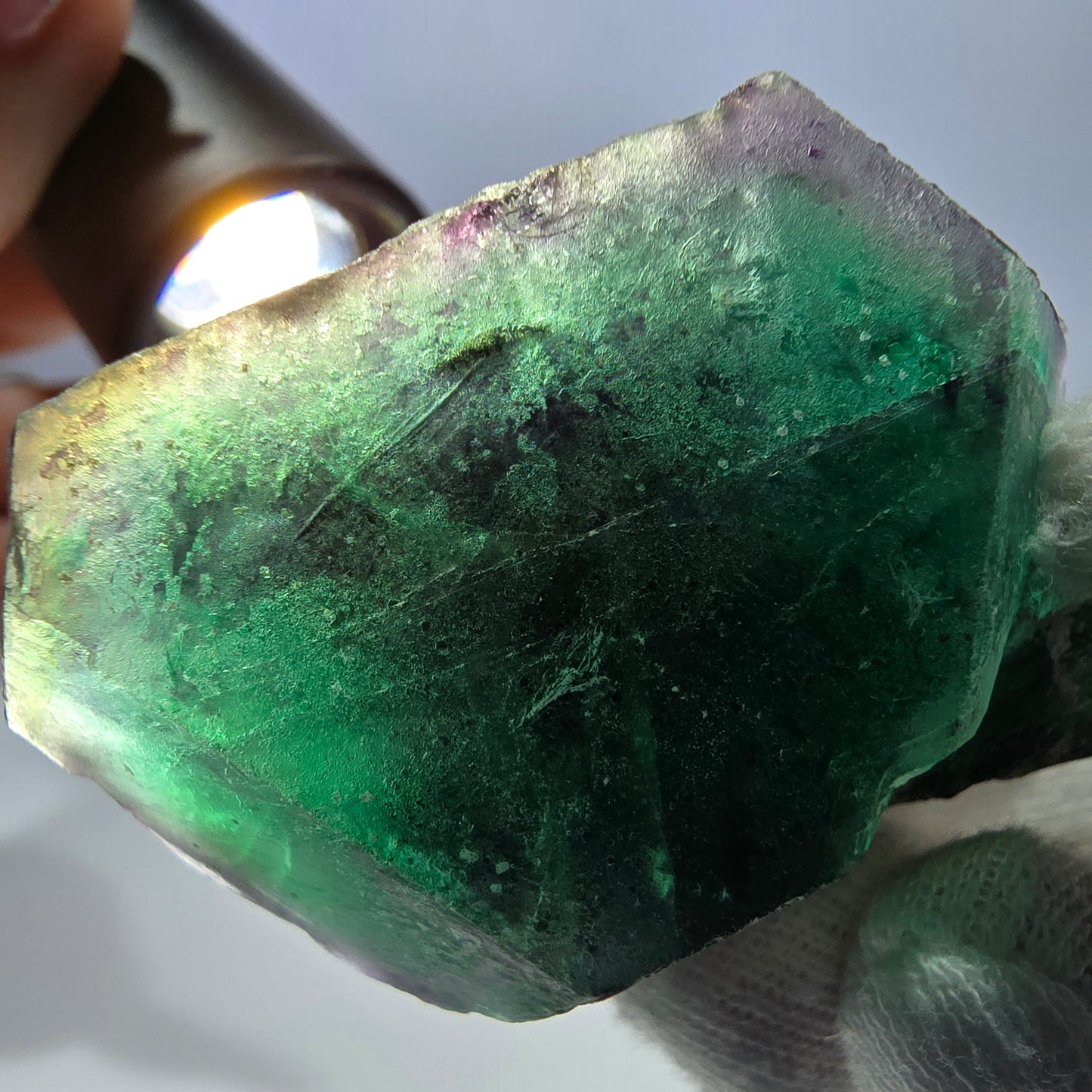 Phantom Fluorit Würfel Stufe, hexagonal grün lila Erongo, Namibia 62*41*32mm