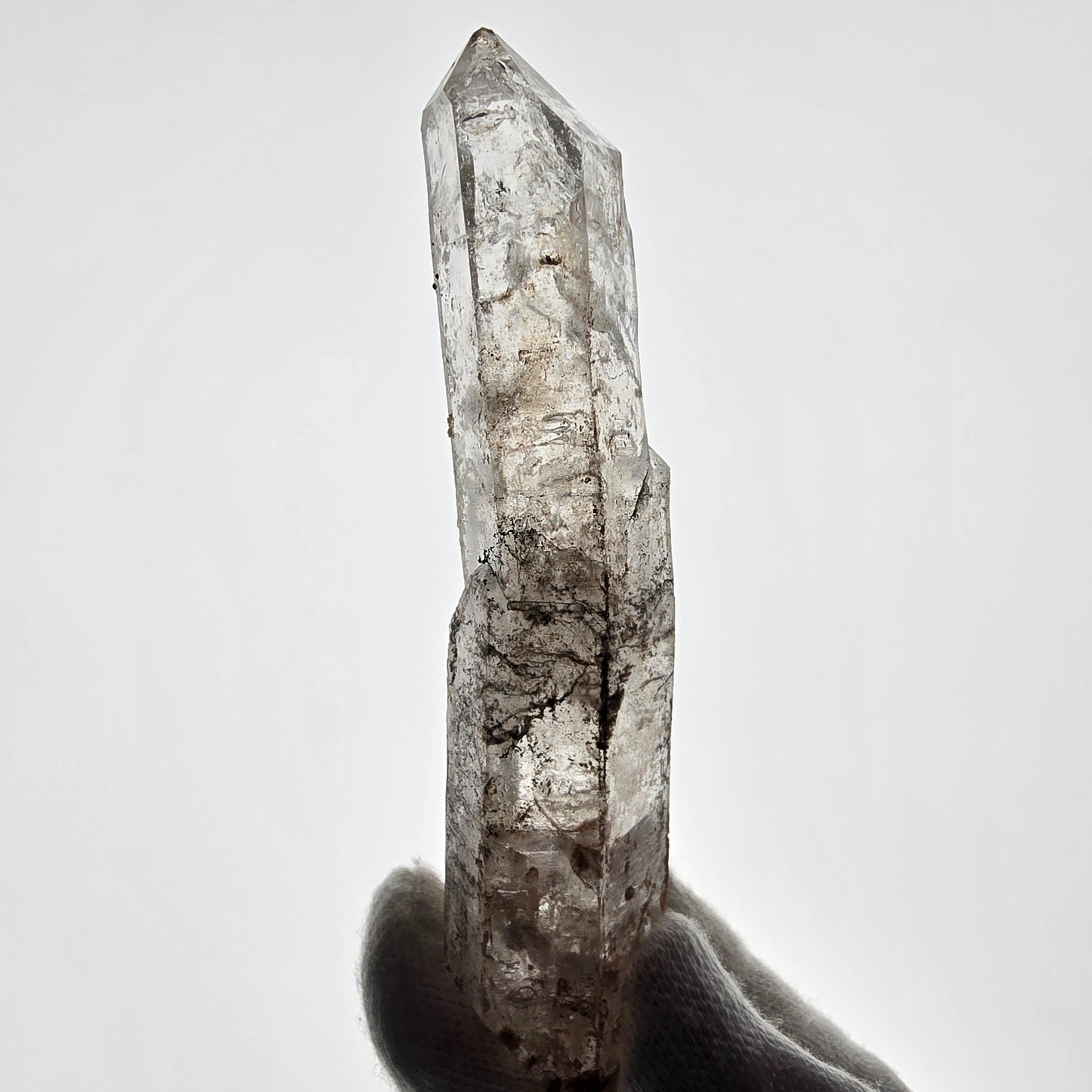 Squelette Fantôme Quartz Fumé DT Sceptre Valentine Pocket Goboboseb Namibie 103*24*18mm