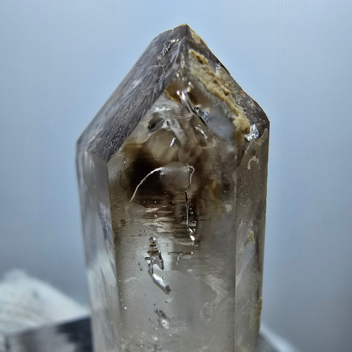 Enhydro Phantom Smoky Quartz Point, 1x Bubble Goboboseb, Namibia 33*19*10mm