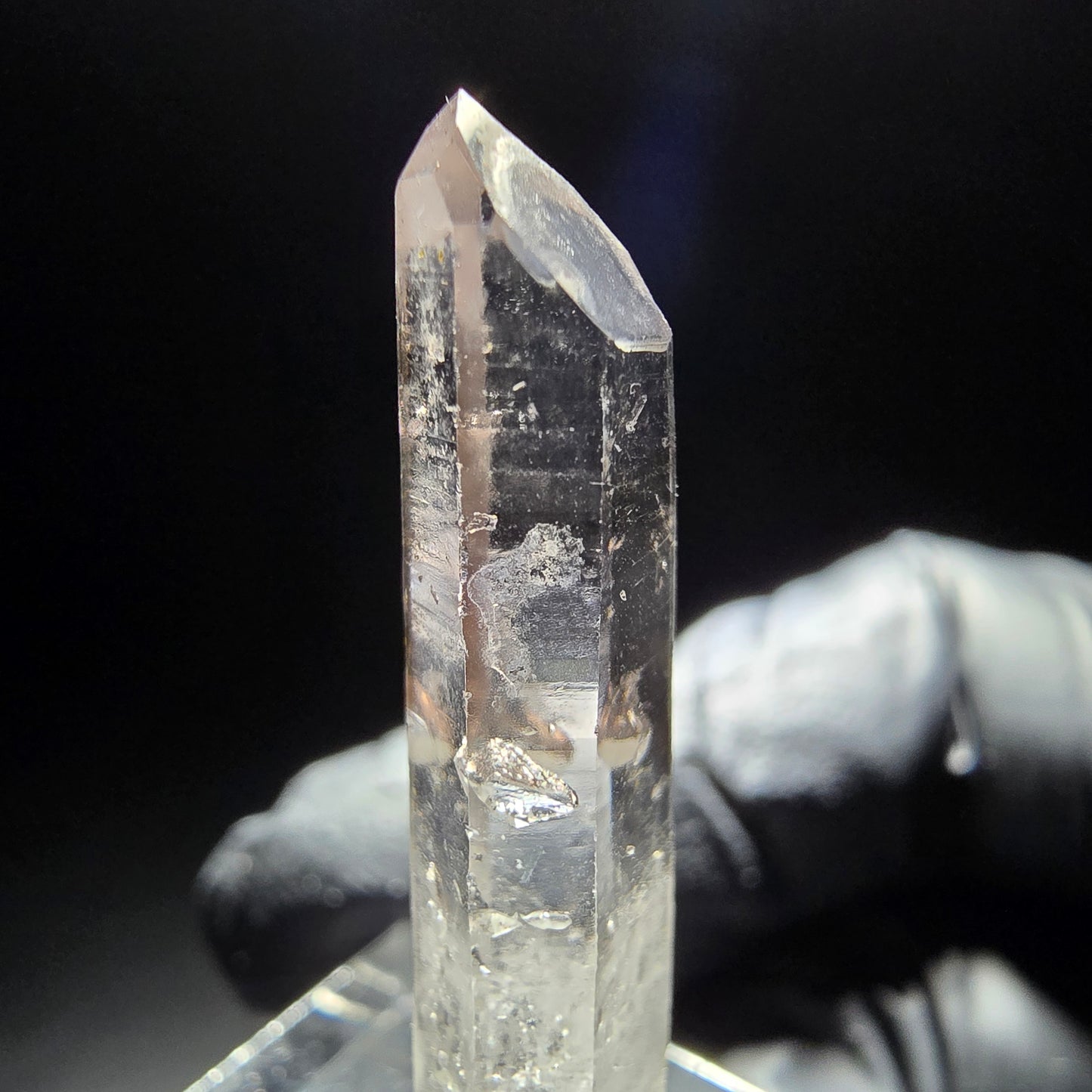 Phantom Rauchquarz Spitze weiß lila Goboboseb, Namibia 35*9*5mm Sammlung