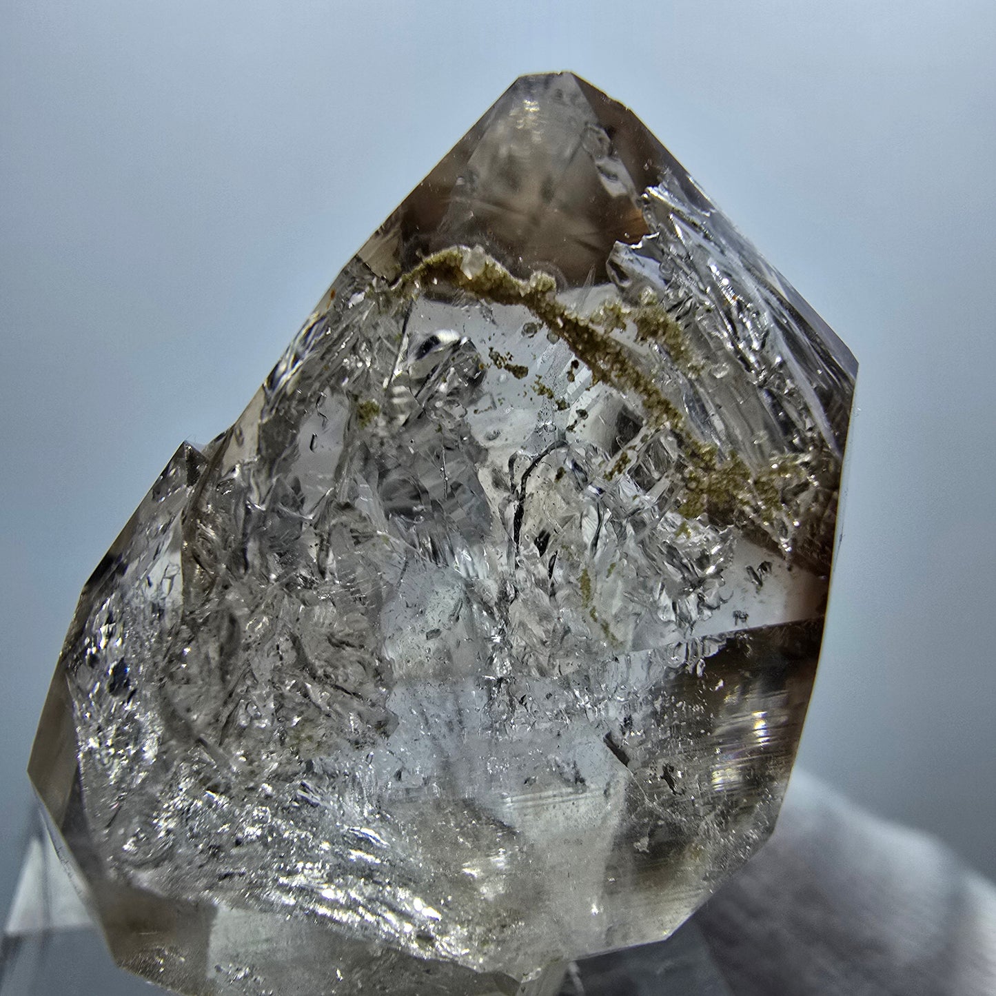 Enhydro Phantom Smoky Quartz Scepter, 1x Bubble Goboboseb, Namibia 31*22*17mm