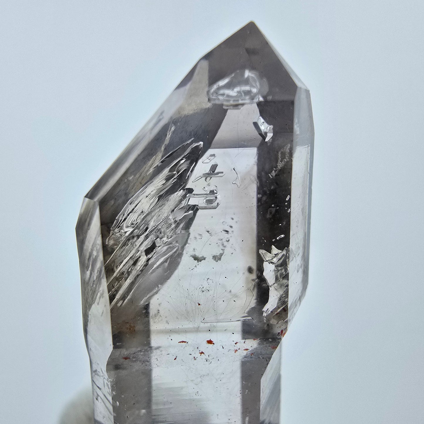 Enhydro Phantom Rauchquarz Lemurian Zepter 3x Blase Goboboseb Namibia 39*16*15mm