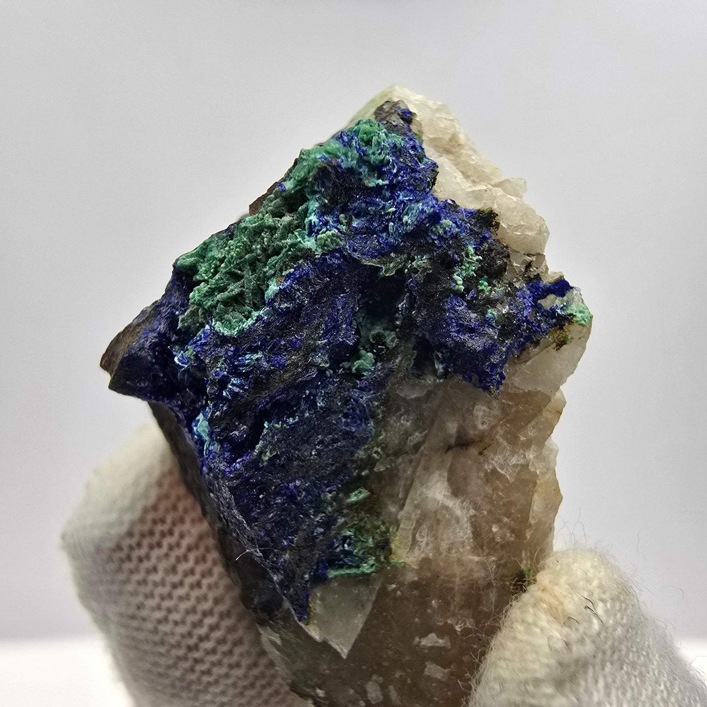 Seltene Azurit, Malachit auf Quarz Stufe Kaokoveld, Namibia 41*26*16mm Sammlung