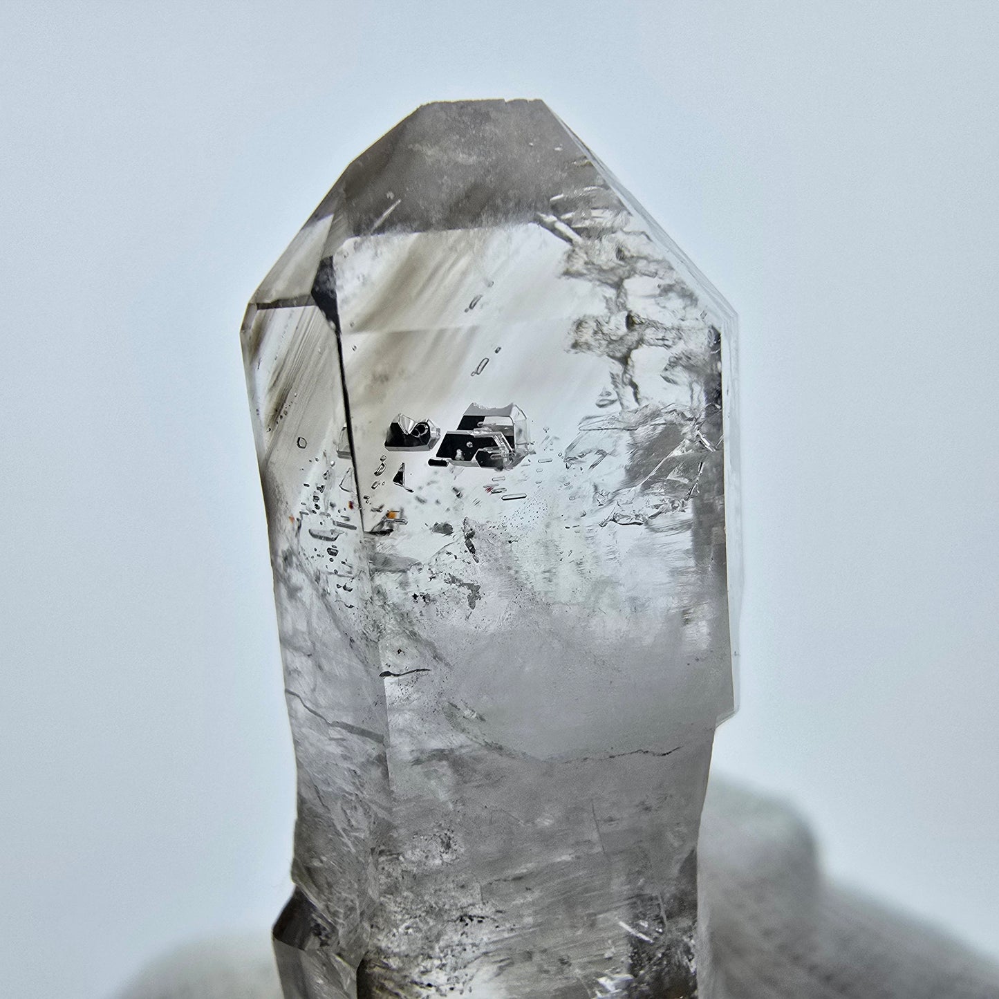 Klarer Phantom Rauchquarz DT Zepter Kristall Goboboseb, Namibia 46*16*9mm