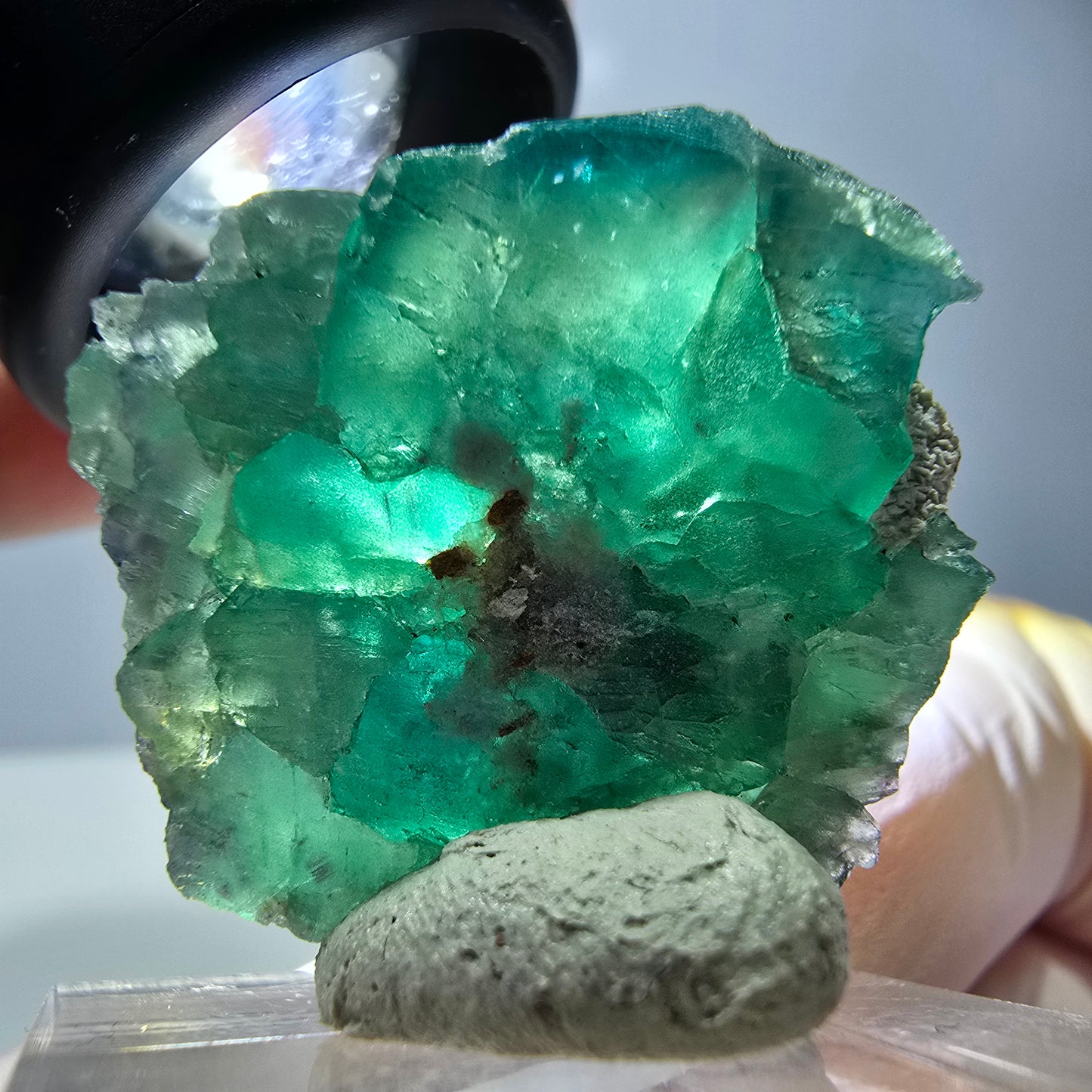 Phantom Fluorit Würfel Stufe, grün parkettiert Okorusu, Namibia 27*27*17mm