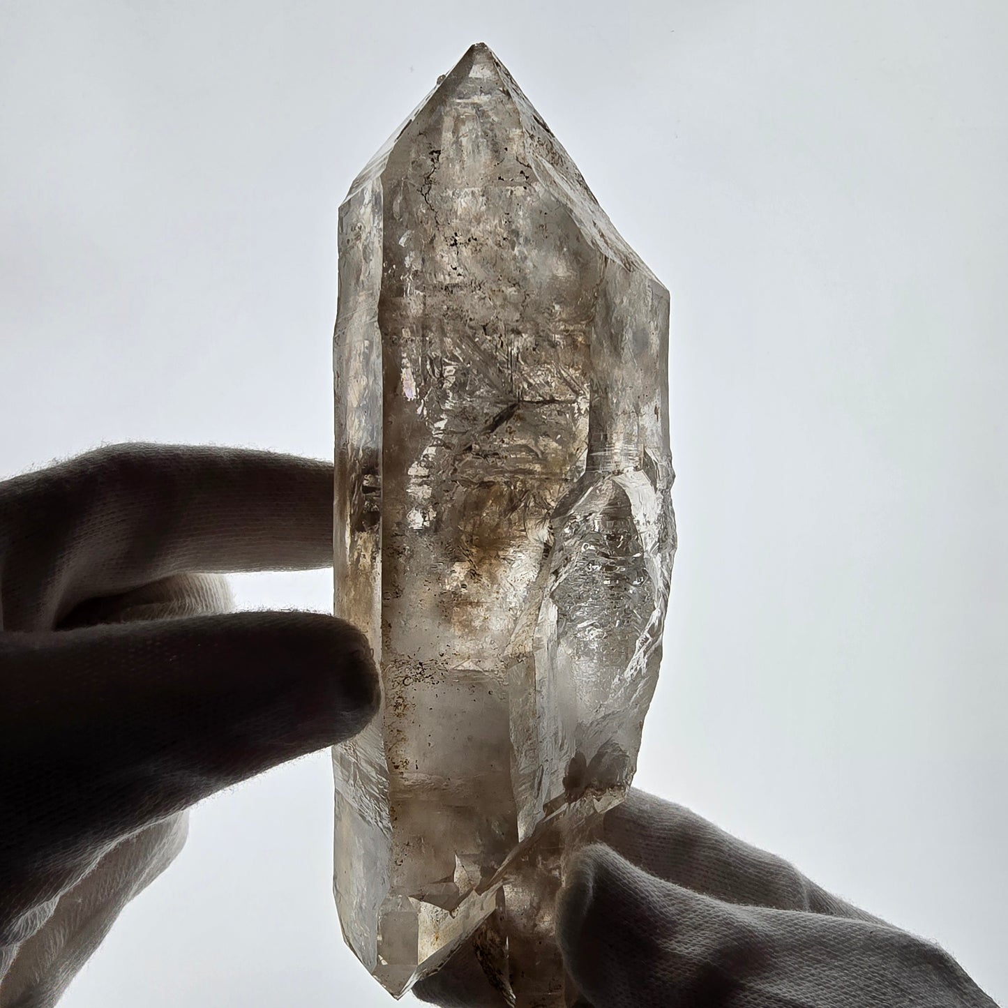 XL Skeleton Phantom Smoky Quartz DT Sceptre Valentine Pocket, Namibie 183*56*44mm