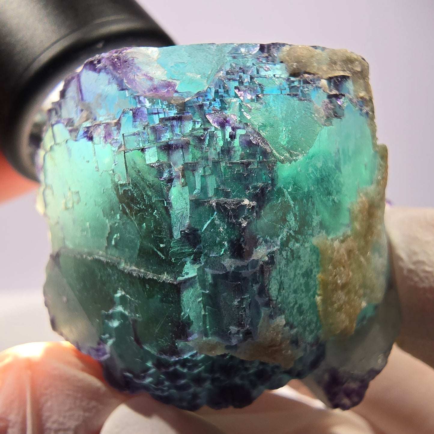 Spécimen de cube de fluorite fantôme, parqueté, zonal Okorusu, Namibie 44*41*25 mm