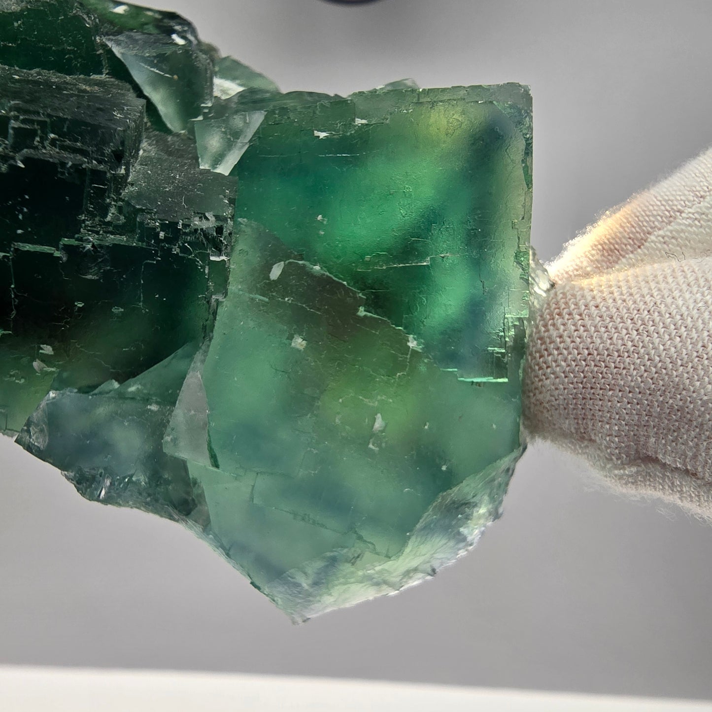 Große Phantom Fluorit Würfel Stufe grün braun Okorusu, Namibia 90*54*30mm