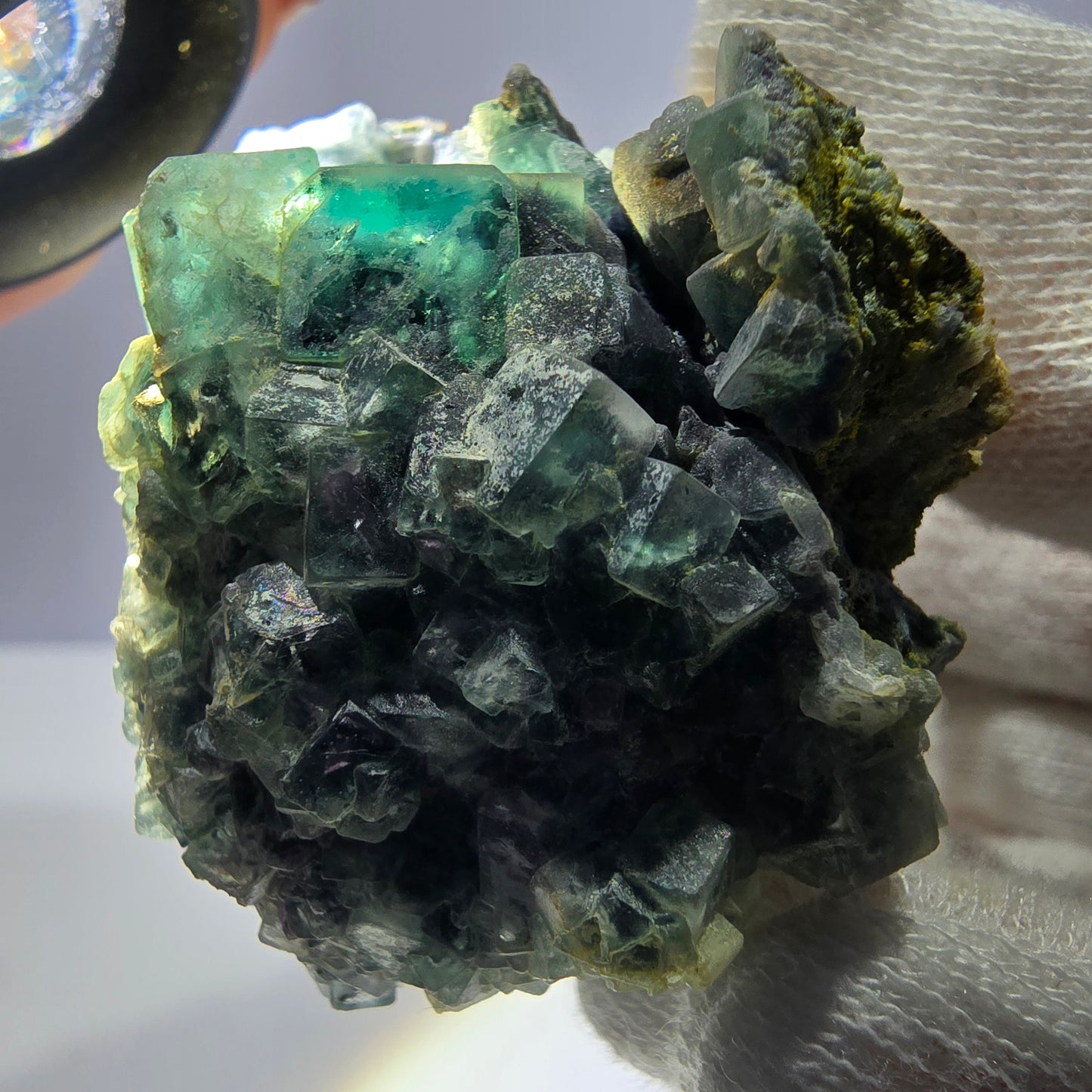 Cube de fluorite fantôme zonal, spécimen de tourmaline Schorl, Erongo, Namibie, 56 x 49 x 41 mm