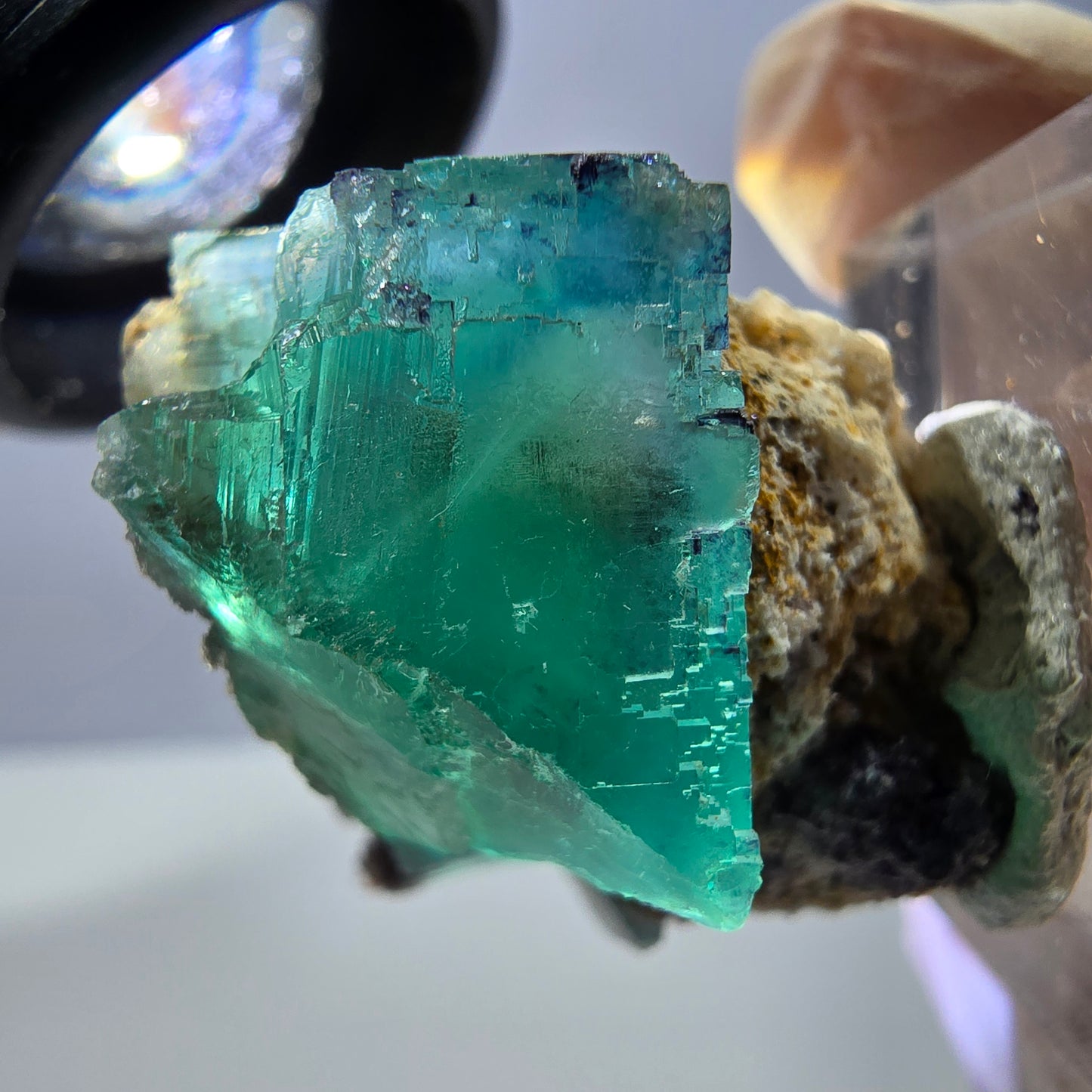 Spécimen de cube de fluorite fantôme, parquet vert Okorusu, Namibie 34*29*28 mm