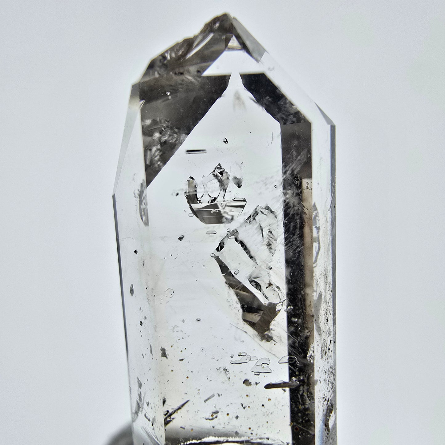 Sceptre squelette en quartz fumé Enhydro, 2 pochettes à bulles Saint-Valentin, Namibie 41 x 14 x 9 mm