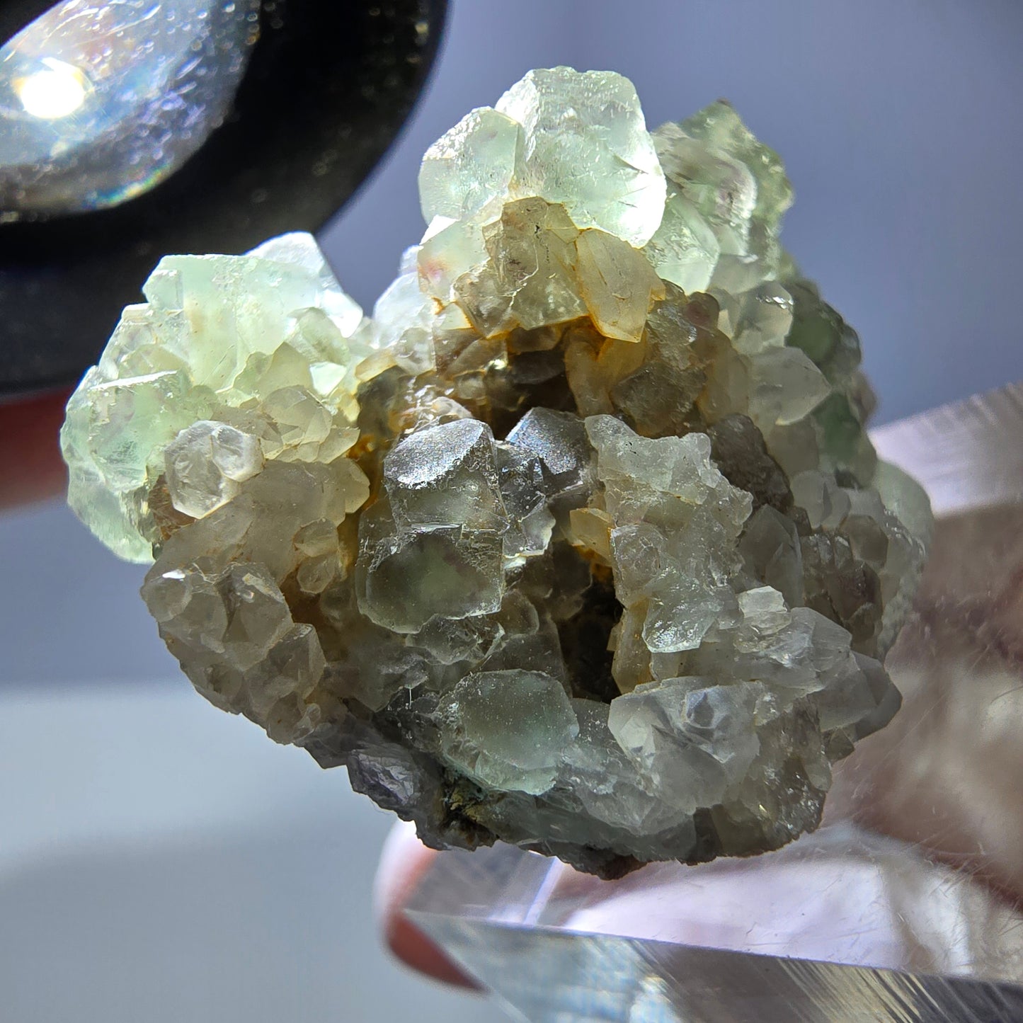 Phantom Fluorit Würfel, Quarz Stufe, grün Okorusu, Namibia 31*25*20mm