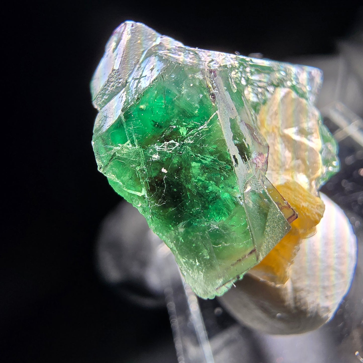 Phantom Fluorit Würfel, Muskovit Stufe Erongo, Namibia 26*20*17mm Sammlung