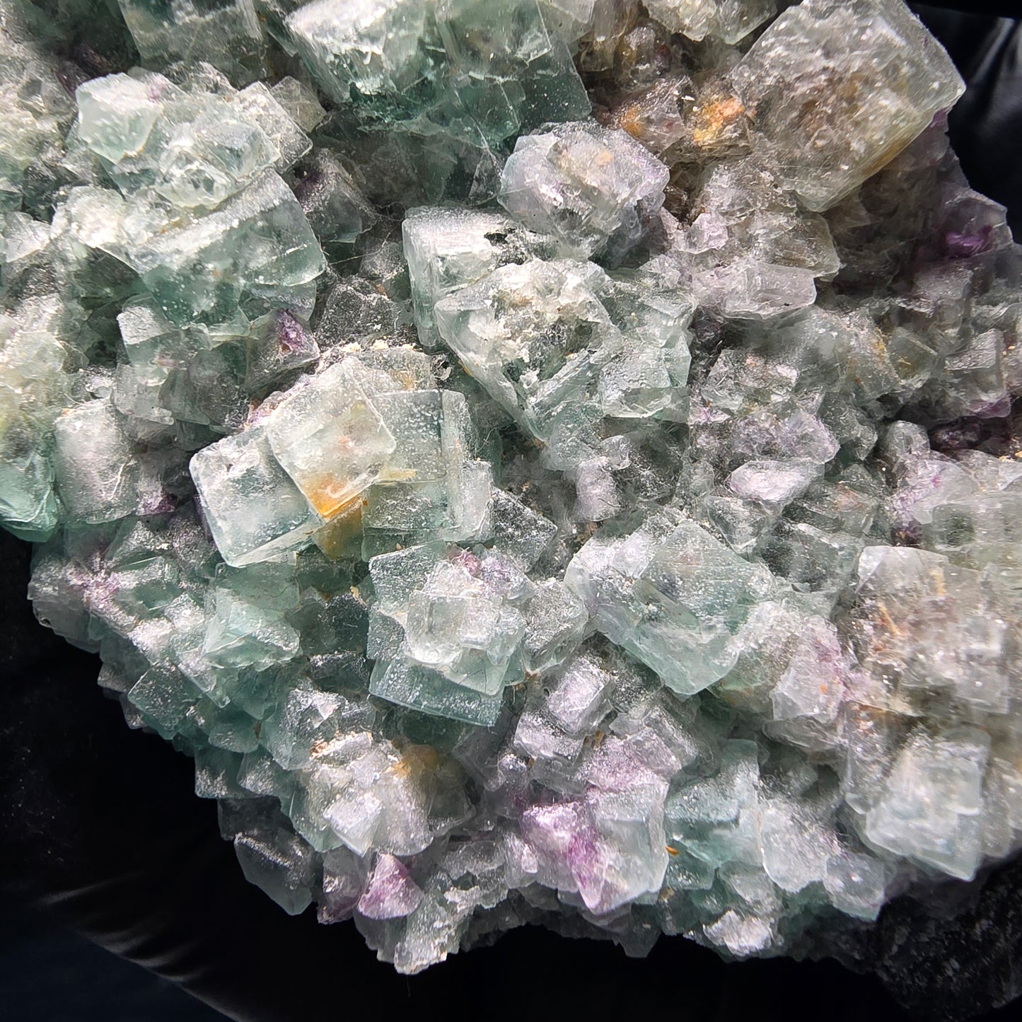 Große zonare Fluorit Würfel, Quarz Stufe grün lila Erongo, Namibia 124*59*27mm