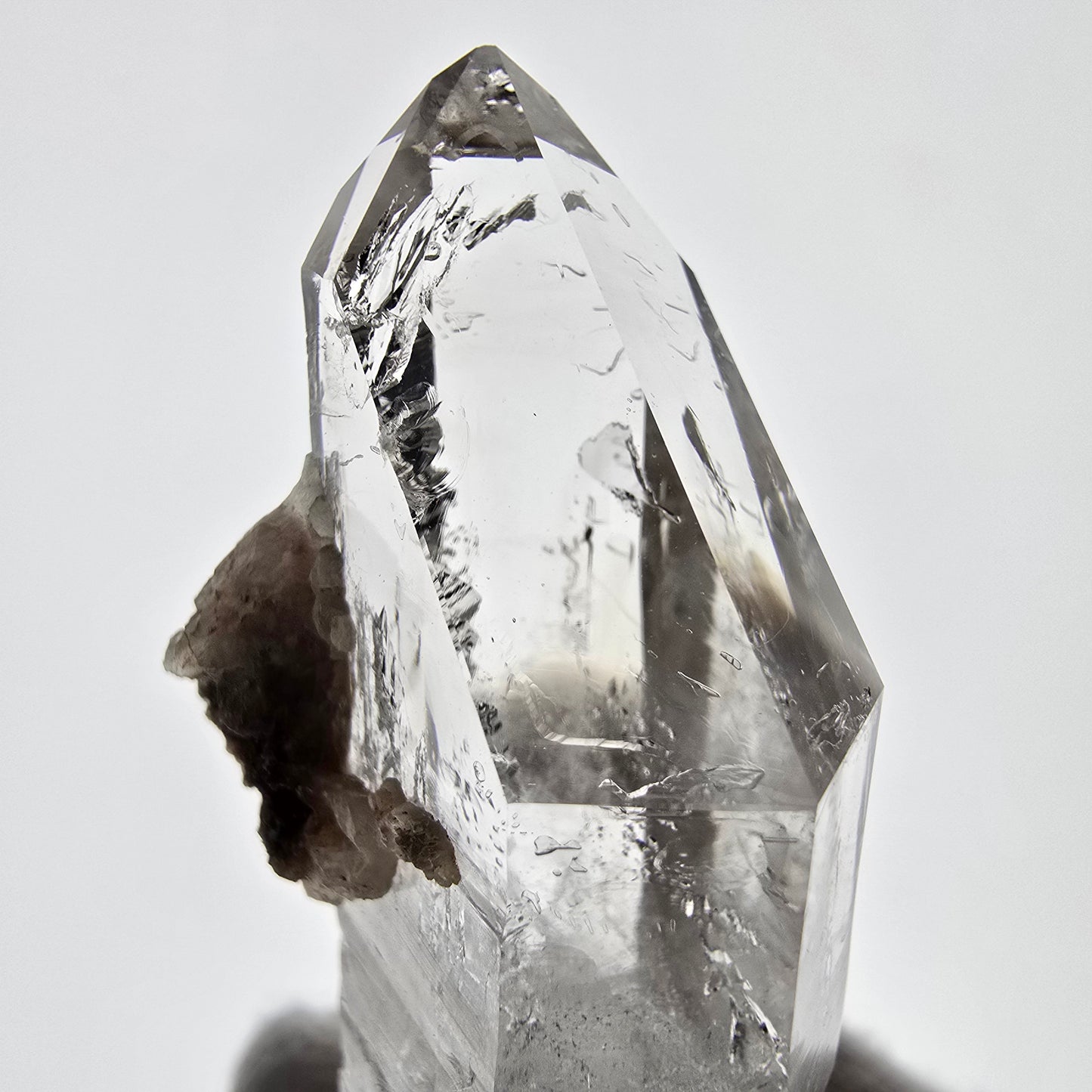 Sceptre DT en quartz fumé squelette Enhydro, calcite, 1x Bubble Valentine Pocket Namibie 54 x 26 x 19 mm