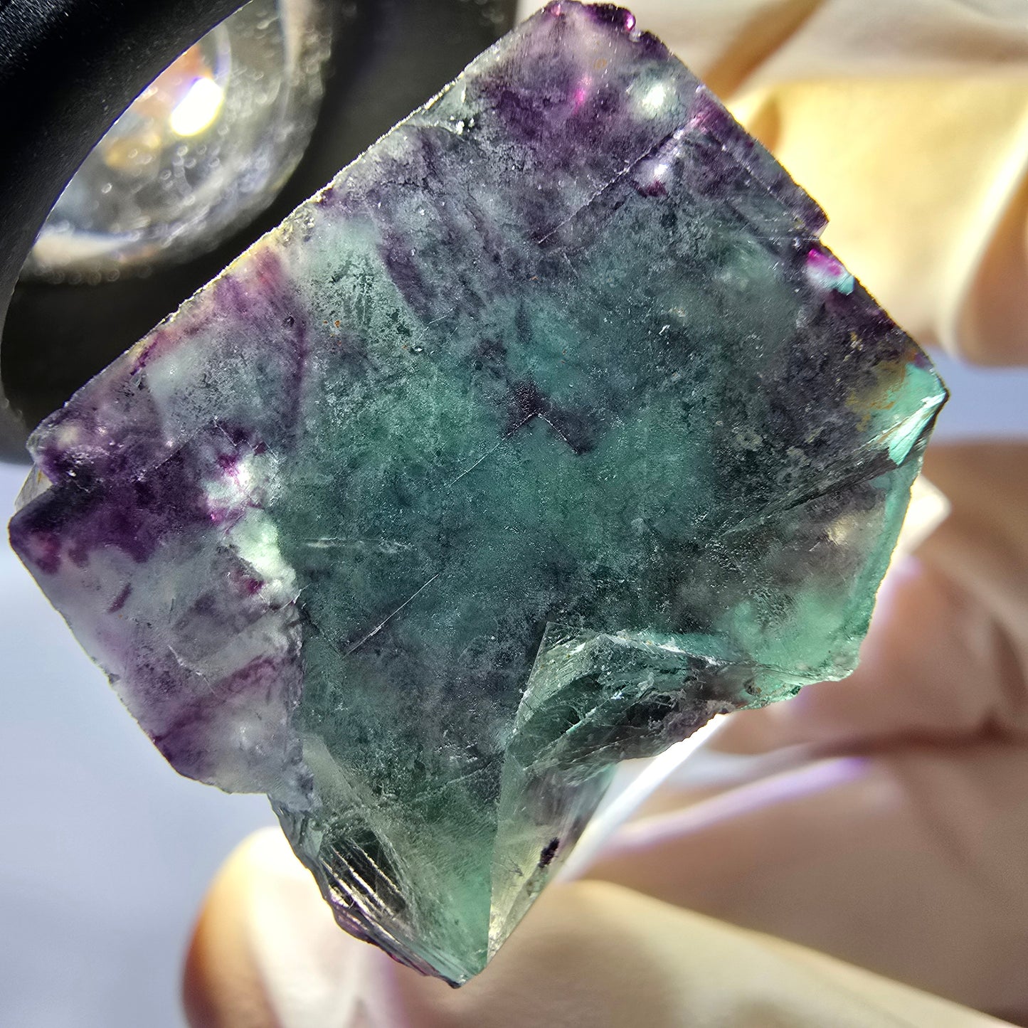 Phantom Fluorit Würfel parkettiert, grün lila Okorusu, Namibia 23*22*18mm