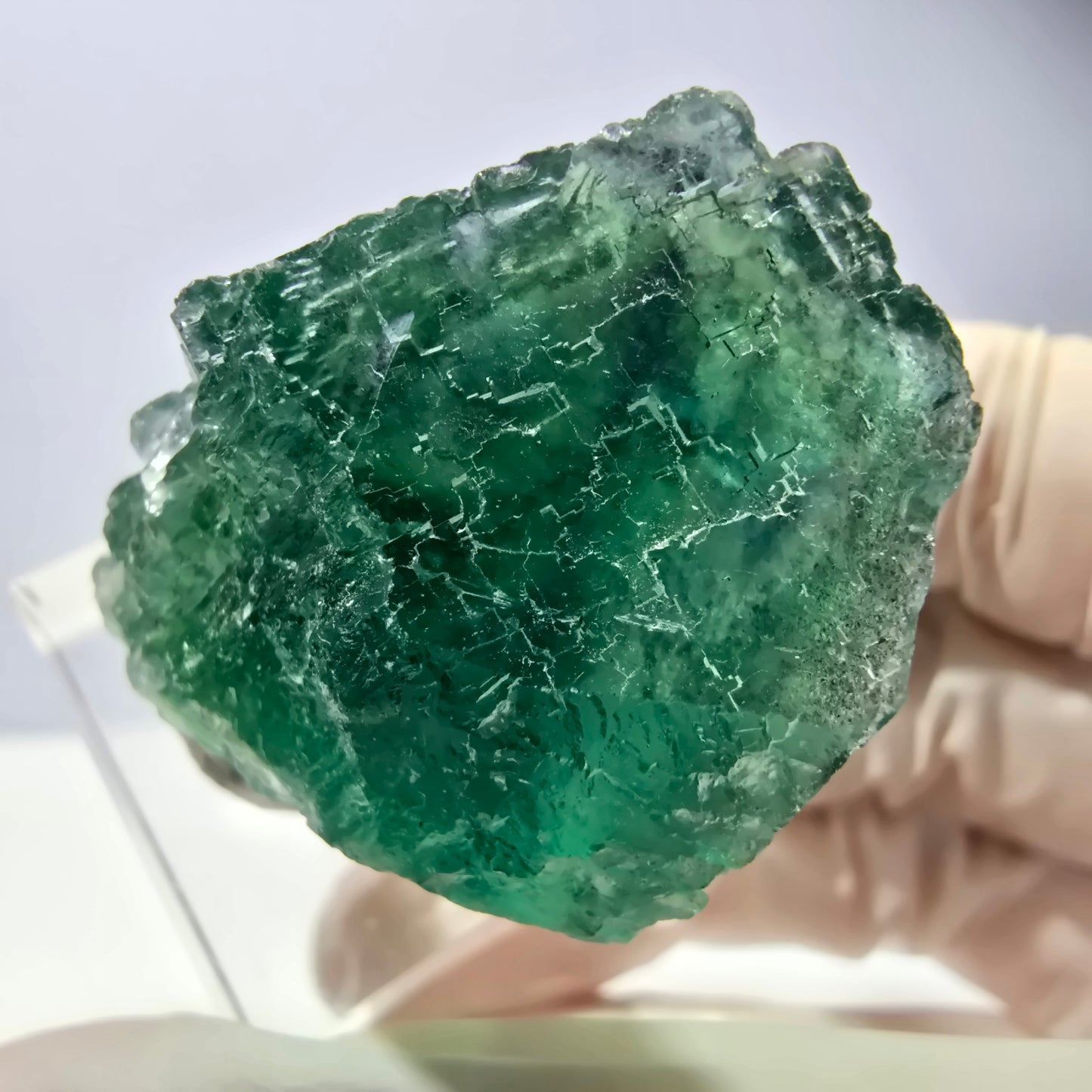 Klarer Phantom Fluorit Würfel parkettiert, grün Okorusu, Namibia 38*25*25mm