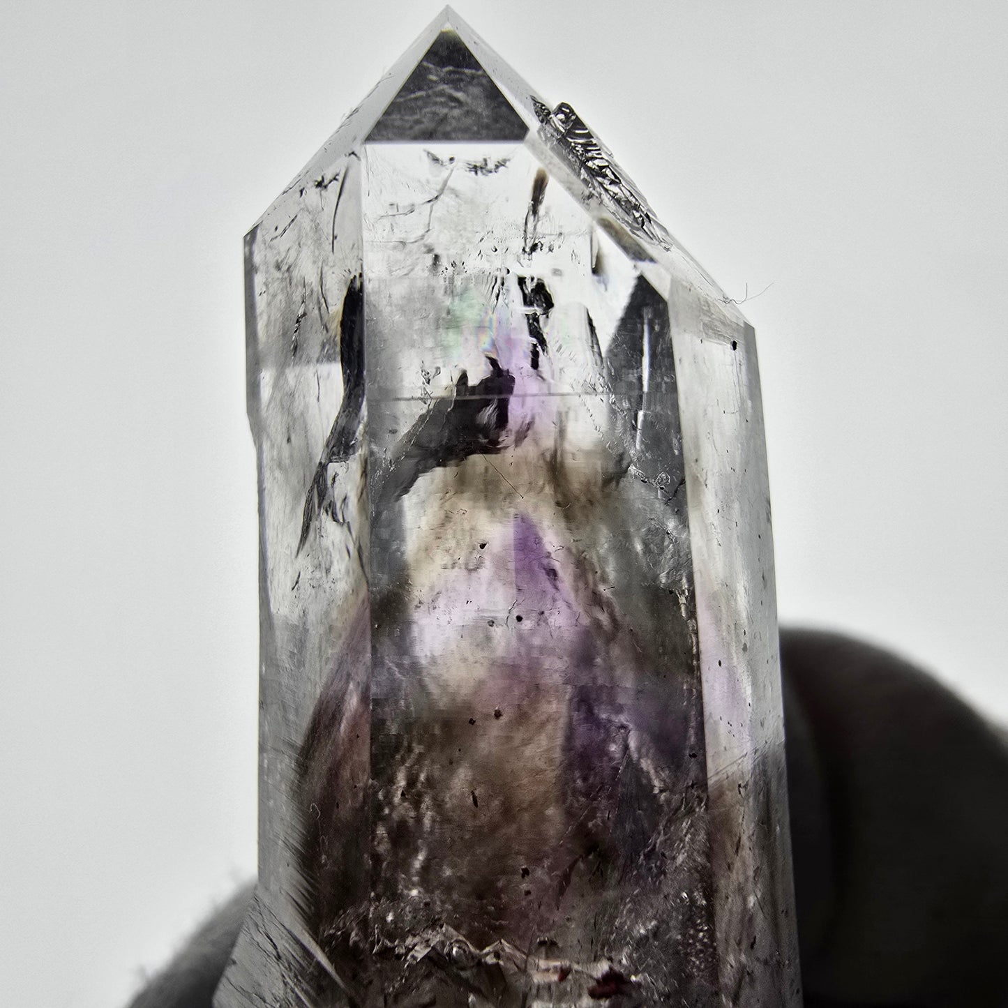 Sceptre d'améthyste hématite Enhydro, mine de calcite UV Streep, Namibie 81 x 22 x 21 mm