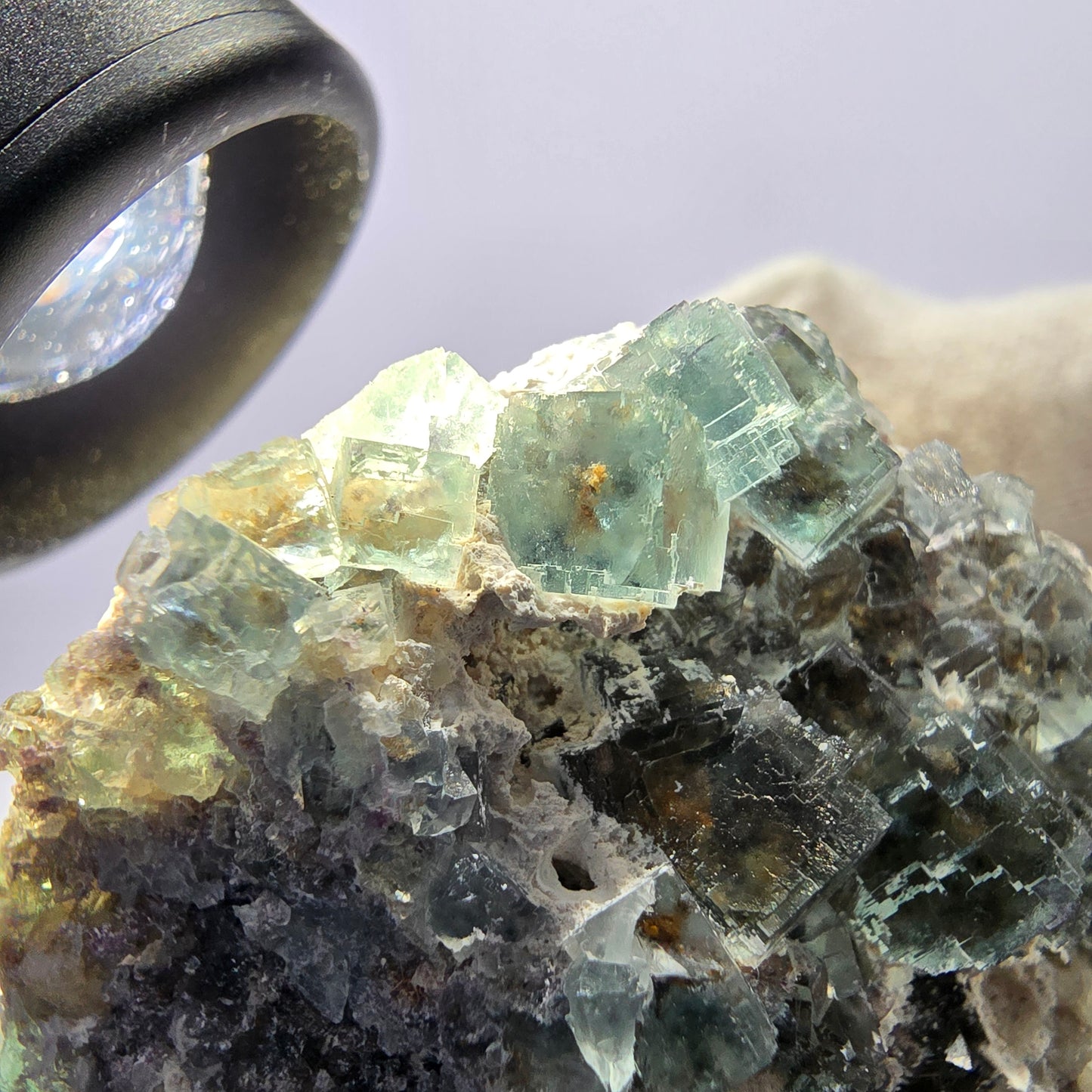 Große Phantom Fluorit Würfel, Quarz Stufe, doppelseitig grün Okorusu Namibia 110*53*36mm