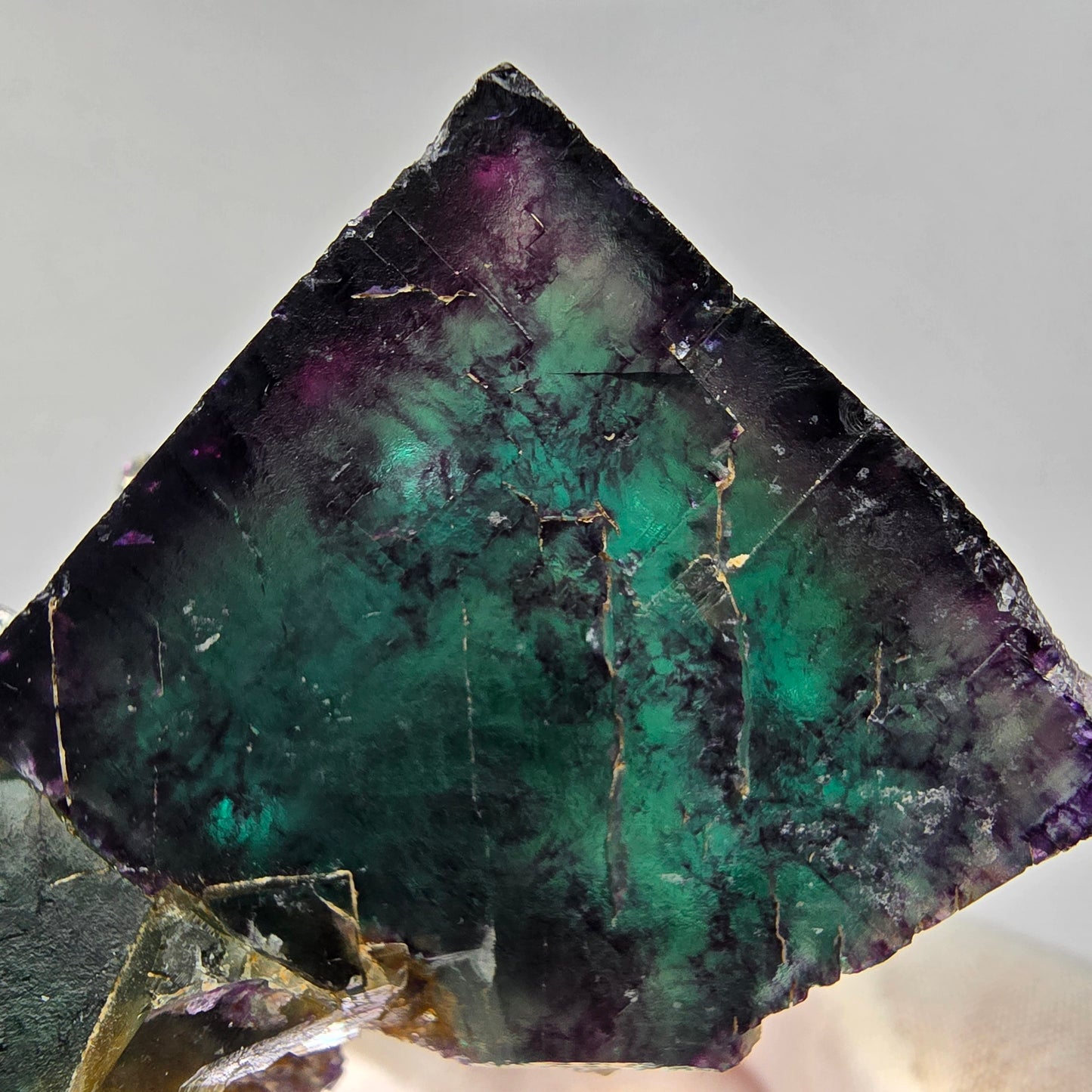 Seltene Phantom Fluorit Würfel Stufe Tie-Dye Pocket, Okorusu, Namibia 56*38*41mm