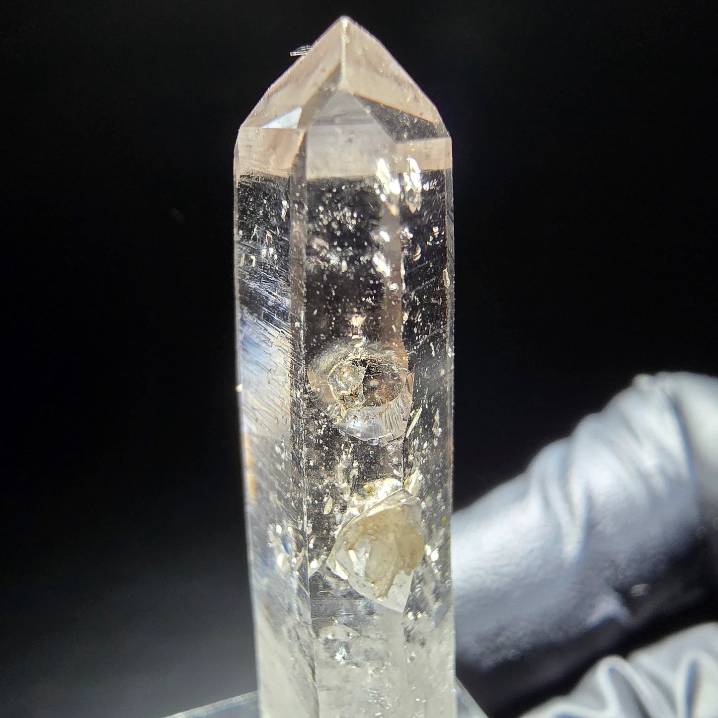 Klare Phantom Rauchquarz Kristallspitze Goboboseb, Namibia 42*11*7mm Sammlung