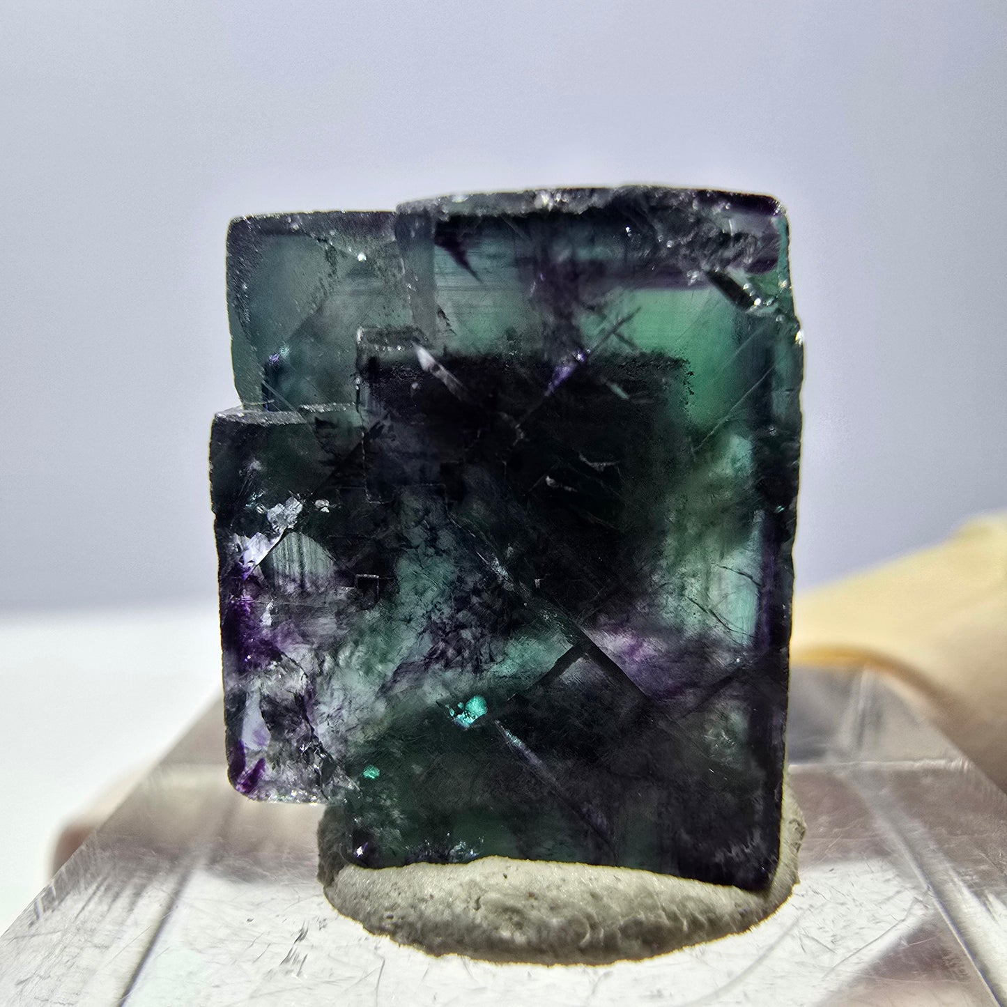 Phantom Fluorit Würfel parkettiert, grün lila Okorusu, Namibia 18*15*15mm