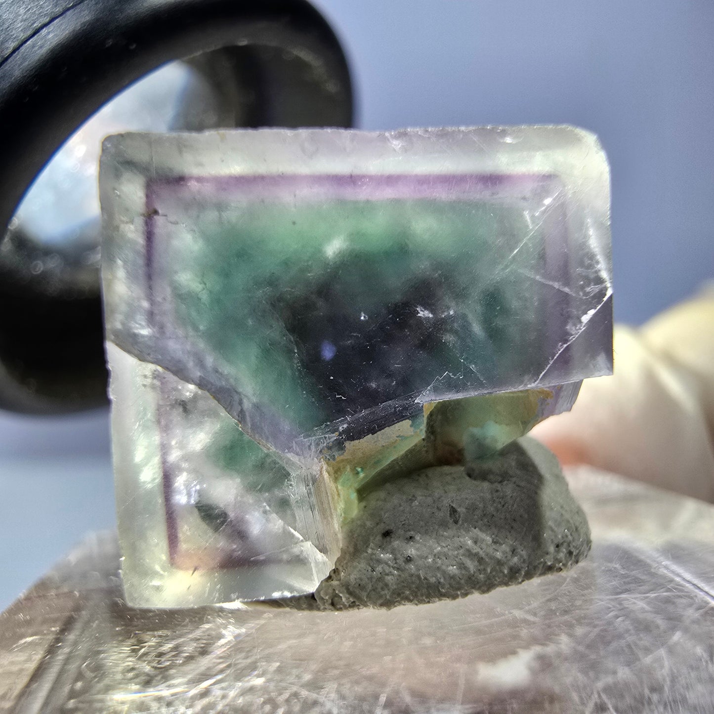 Phantom Fluorit Würfel parkettiert, grün lila Okorusu, Namibia 15*13*13mm