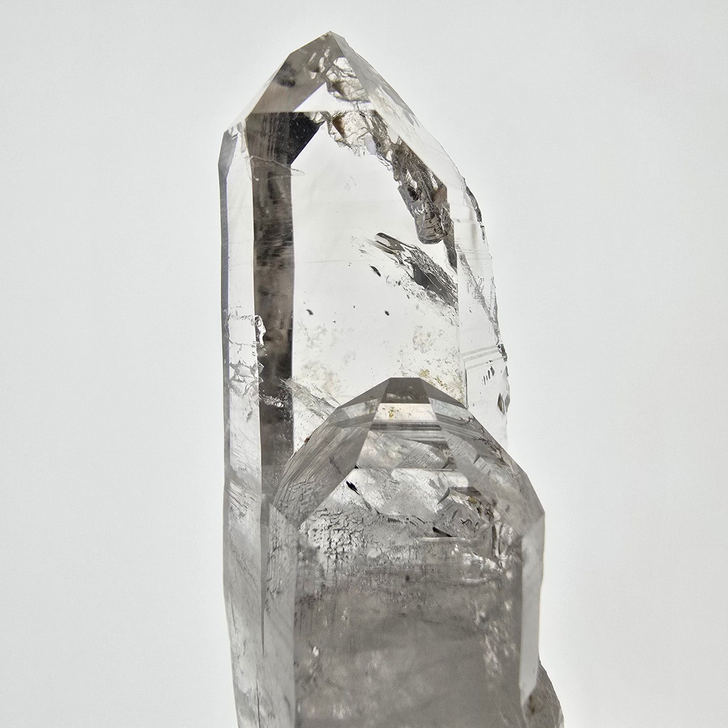 Sceptre DT en quartz fumé squelette Enhydro, 2x Bubble Valentine Pocket, Namibie 58 x 17 x 15 mm
