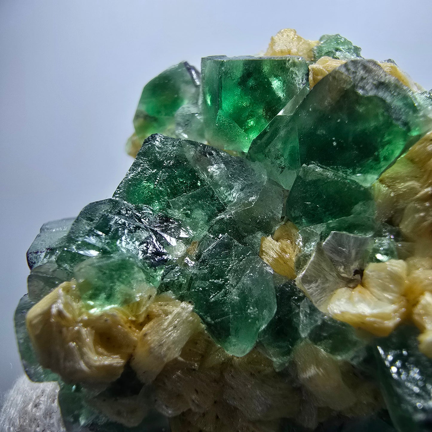 Fluorite fantôme Schörl, tourmaline, calcite, muscovite, stade Erongo, Namibie, 52 x 43 x 34 mm
