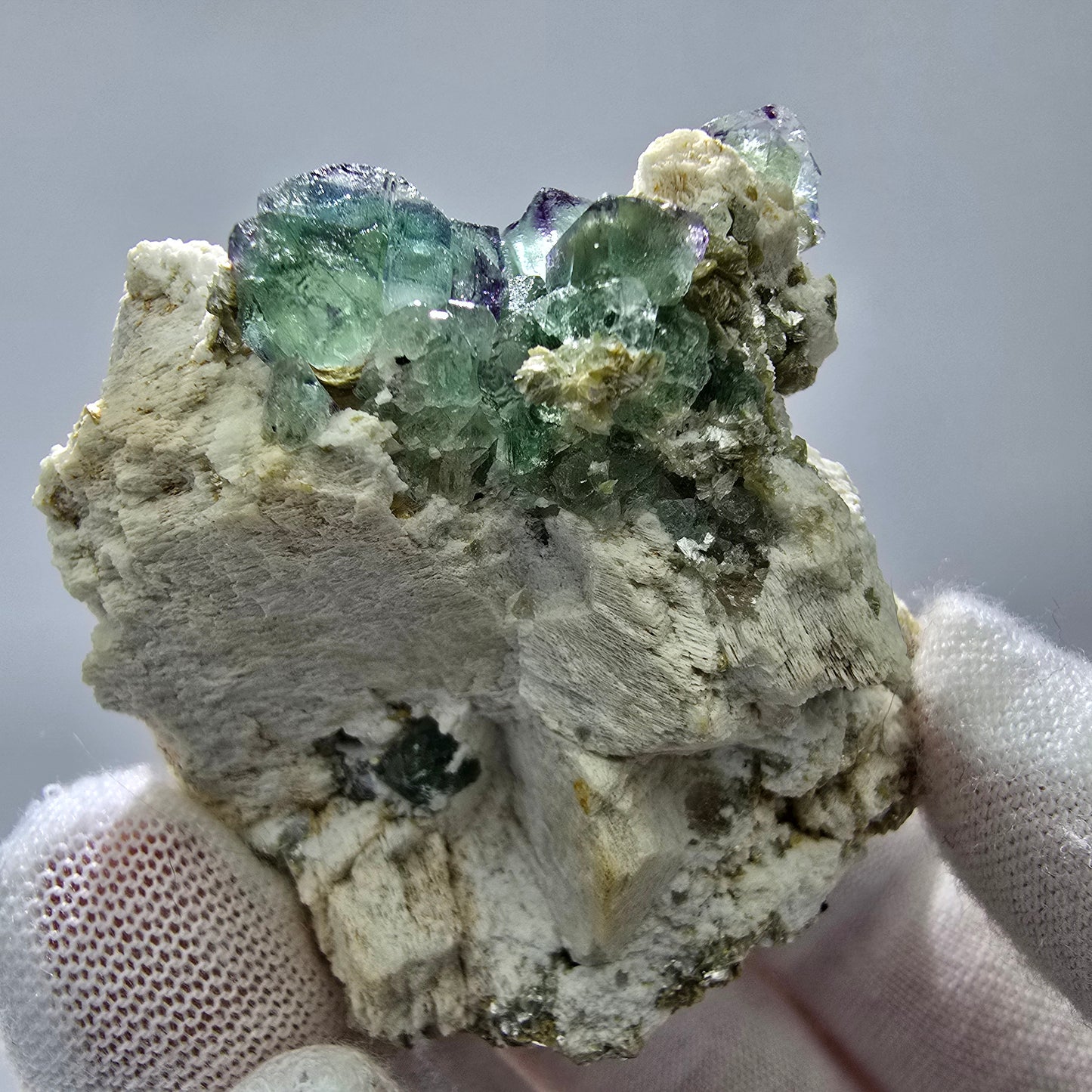 Phantom Fluorit, Orthoklas, Schörl Turmalin Muskovit Erongo, Namibia 47*46*27mm