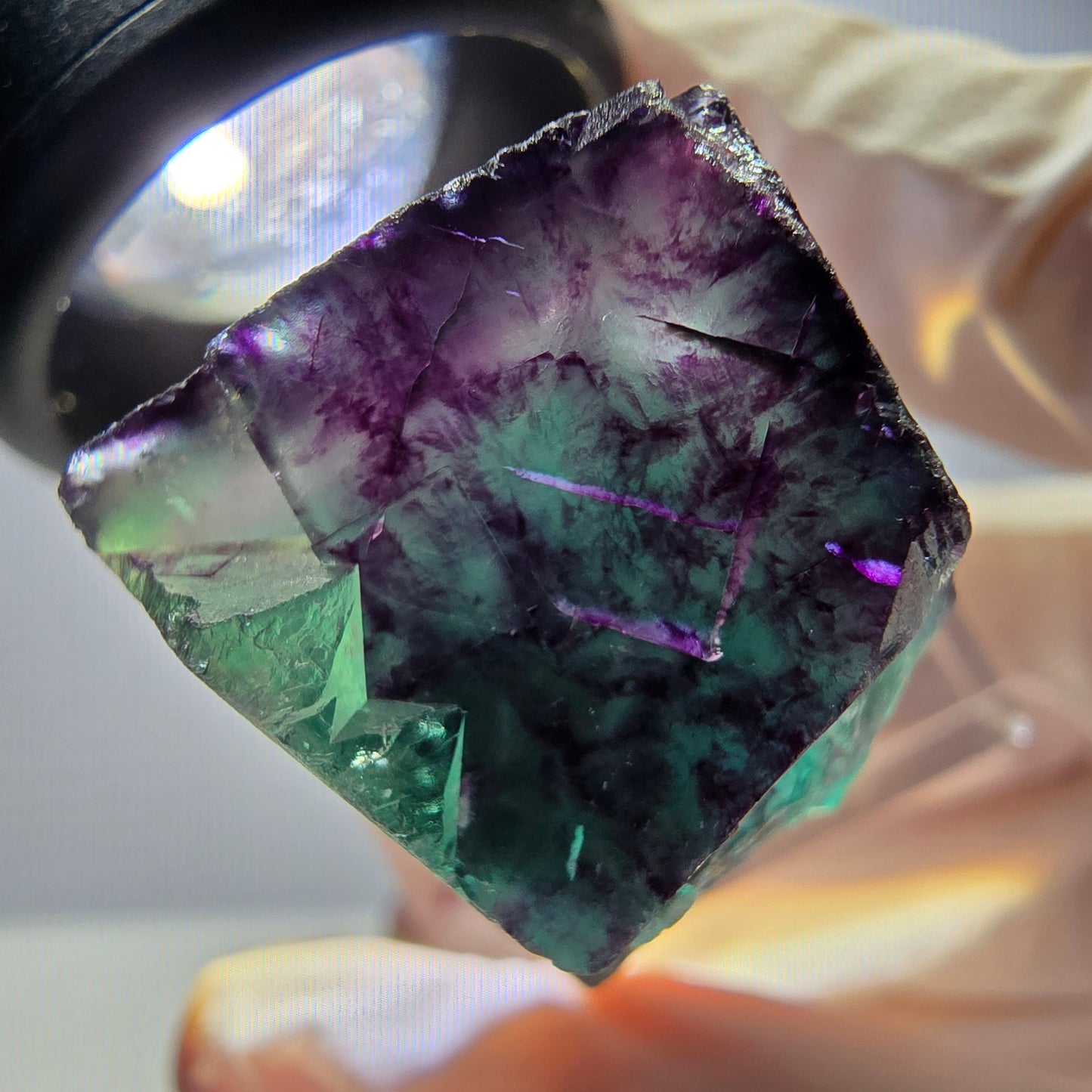Rare Fluorite Cube Specimen, green purple Okorusu, Namibia 29*24*23mm
