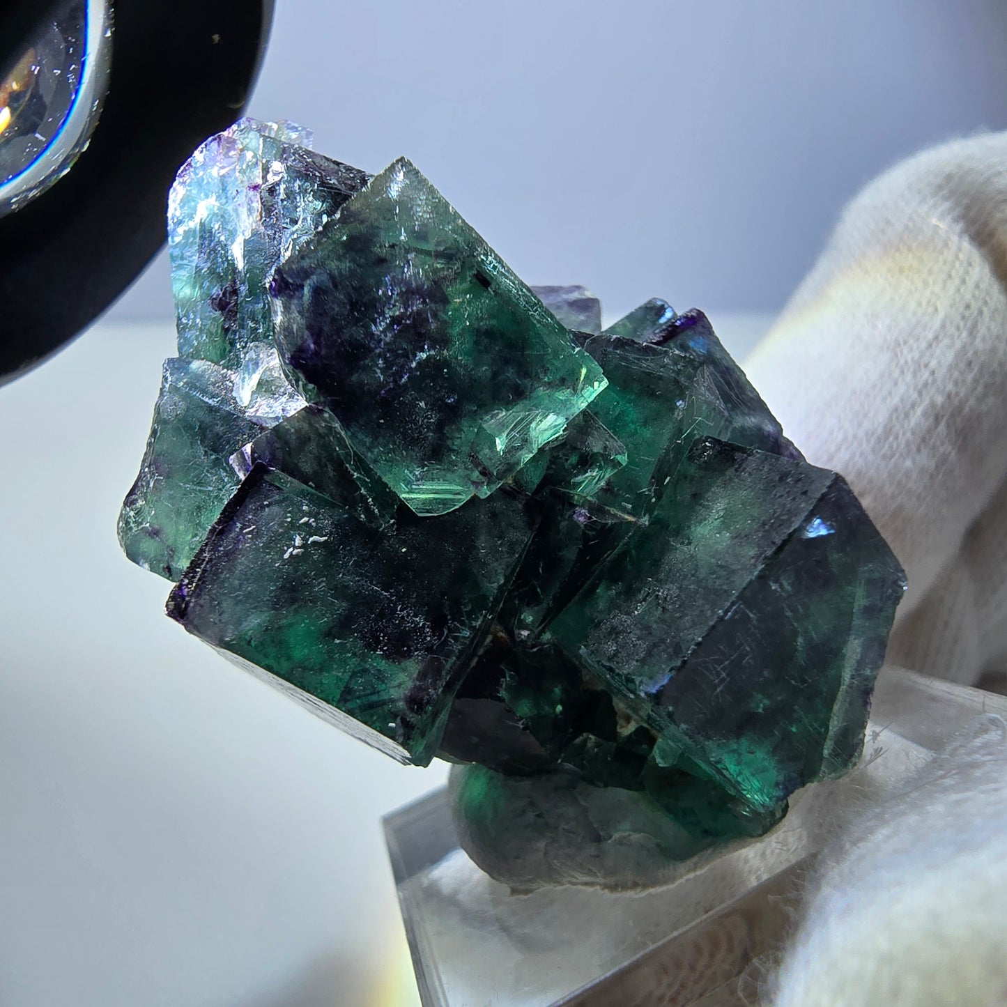 Rare Phantom Fluorite Cube Specimen zonal green purple Okorusu, Namibia 41*33*30mm