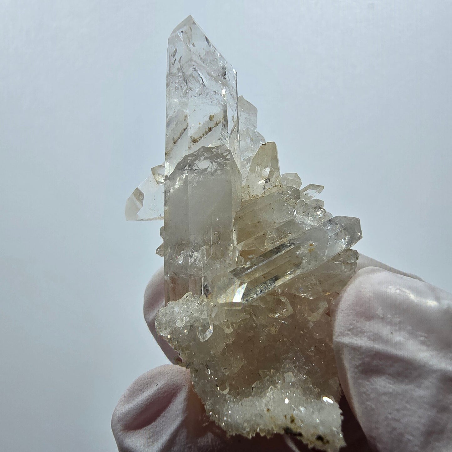 Spécimen de quartz transparent à double terminaison Streep Mine, Goboboseb, Namibie 45*22*25 mm