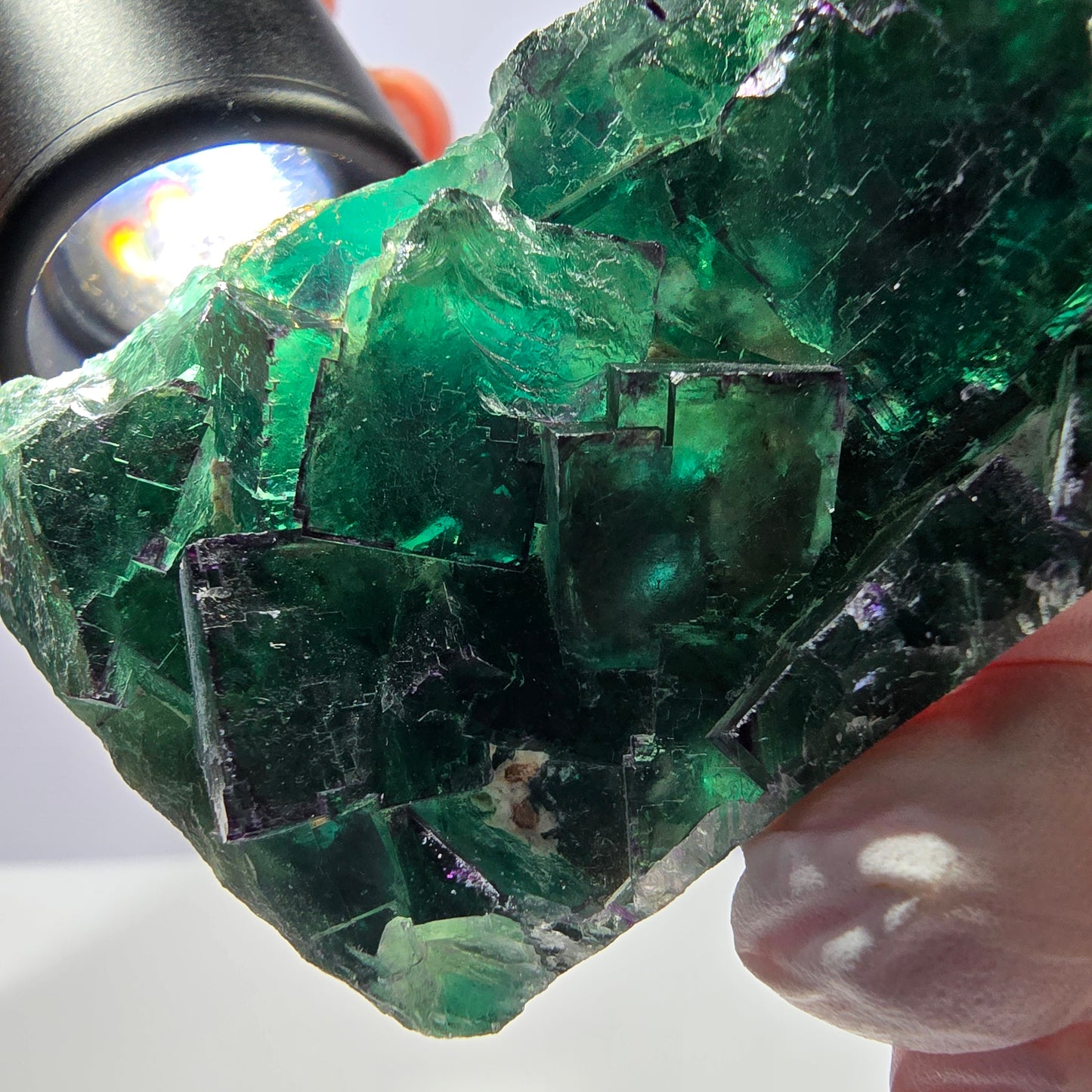 Cube de fluorite fantôme vert étagé, Okorusu, Namibie, 80 x 36 x 20 mm