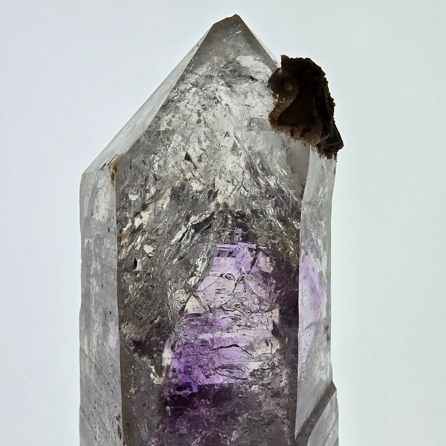 Sceptre d'améthyste squelette Enhydro DT UV Calcite 2x Bubble Valentine Pocket Namibie 106*35*26mm