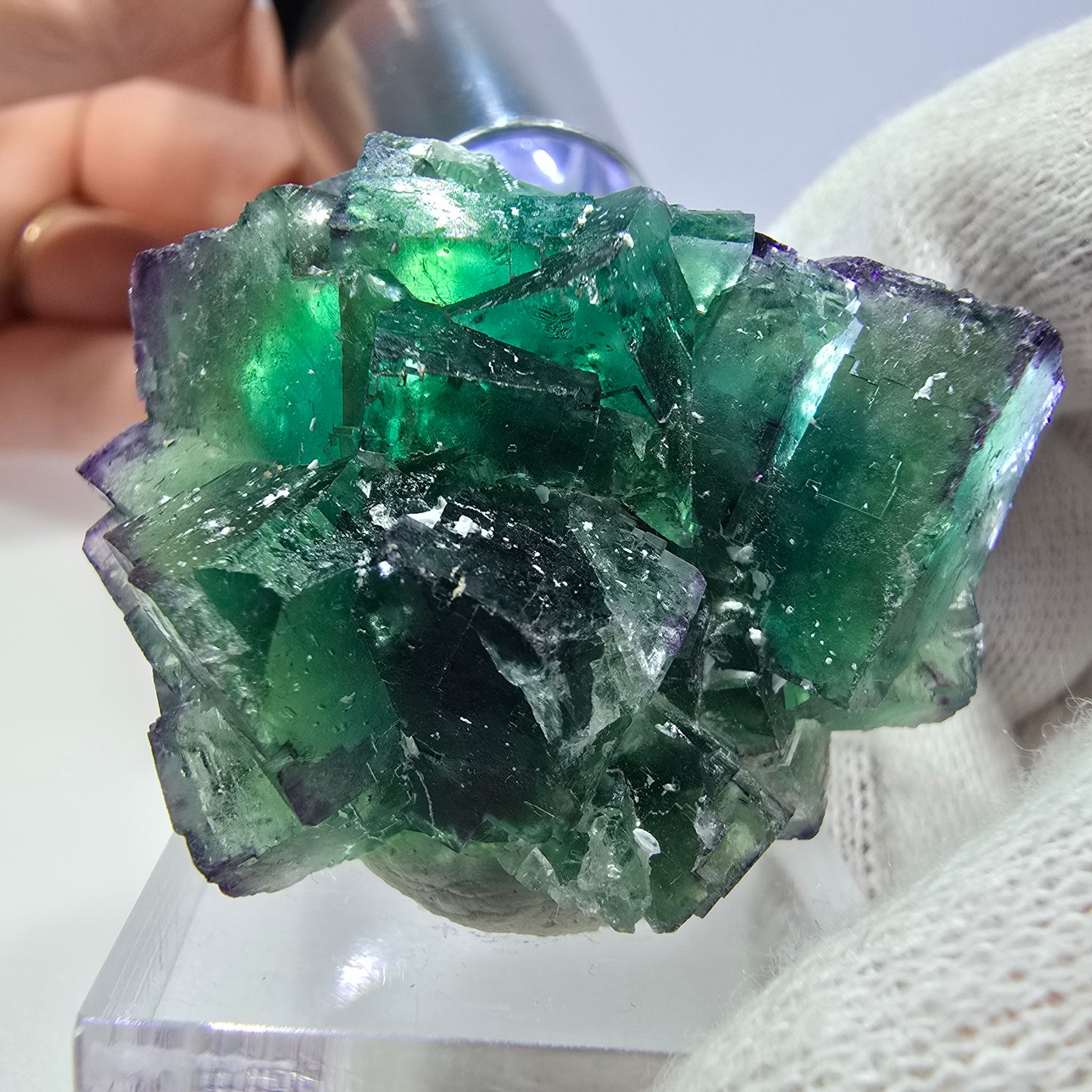 Spécimen de cube de fluorite fantôme parqueté zonal Okorusu, Namibie 42*34*21mm