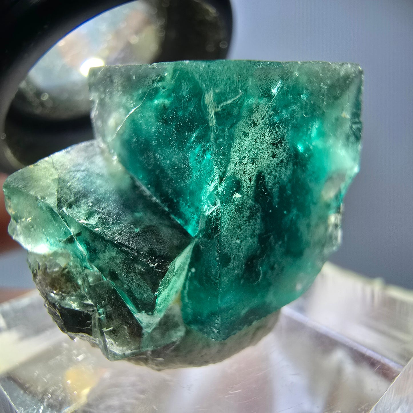Seltene Phantom Fluorit Würfel Stufe, grün Okorusu, Namibia 23*19*15mm