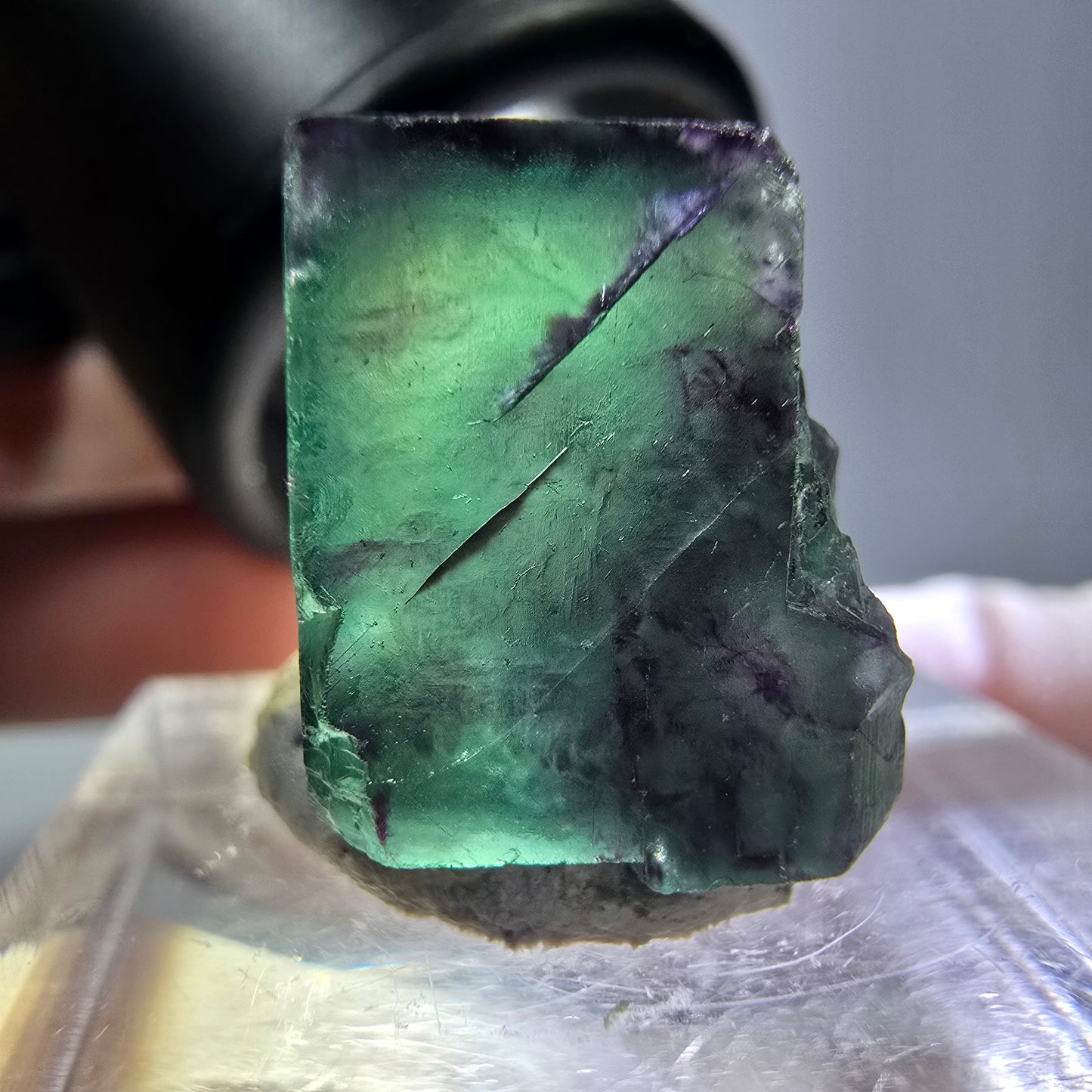 Phantom Fluorit Würfel parkettiert, grün lila Okorusu, Namibia 15*15*12mm