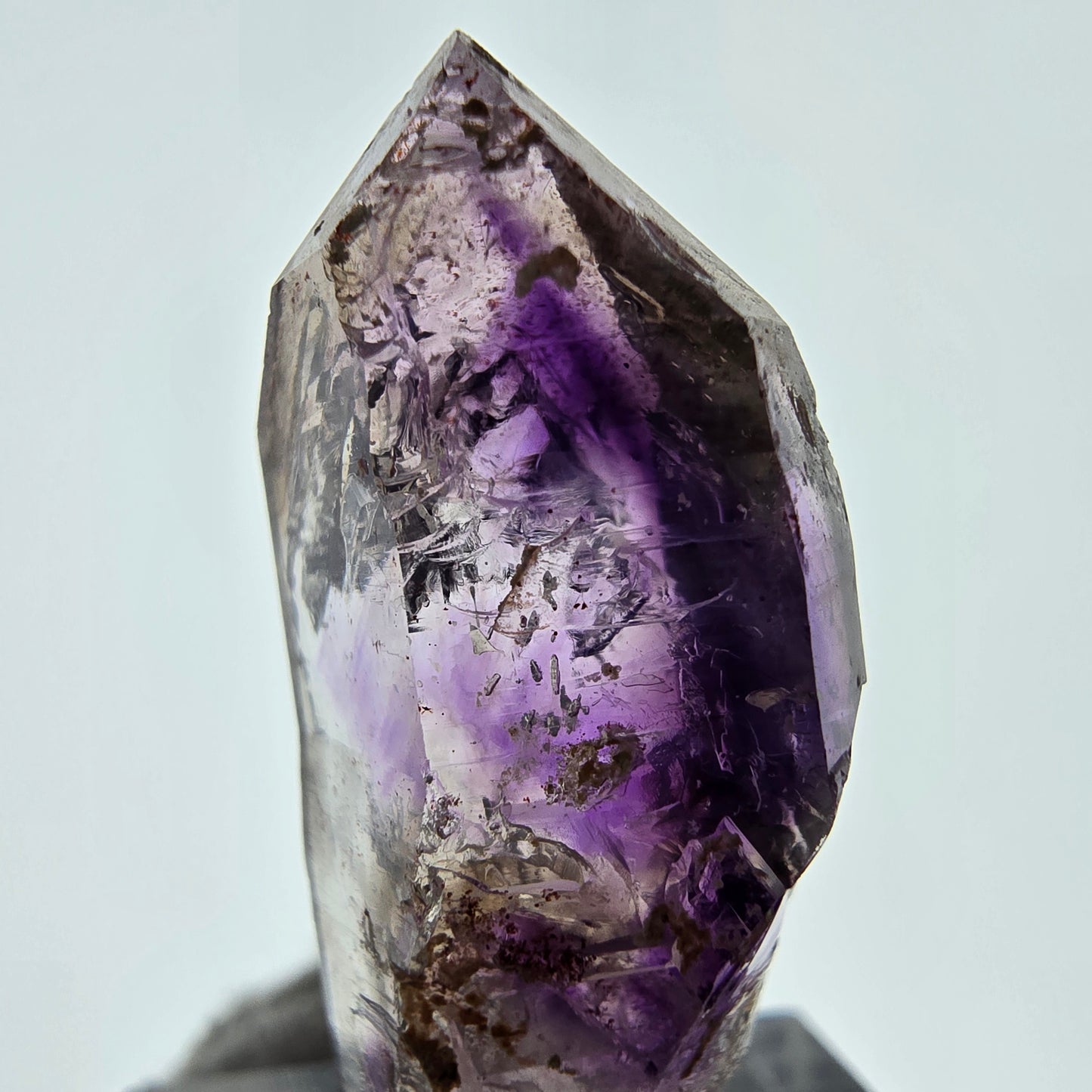 Pointe de sceptre d'améthyste fantôme Enhydro, 1x Bubble Brandberg, Namibie 34 x 16 x 14 mm