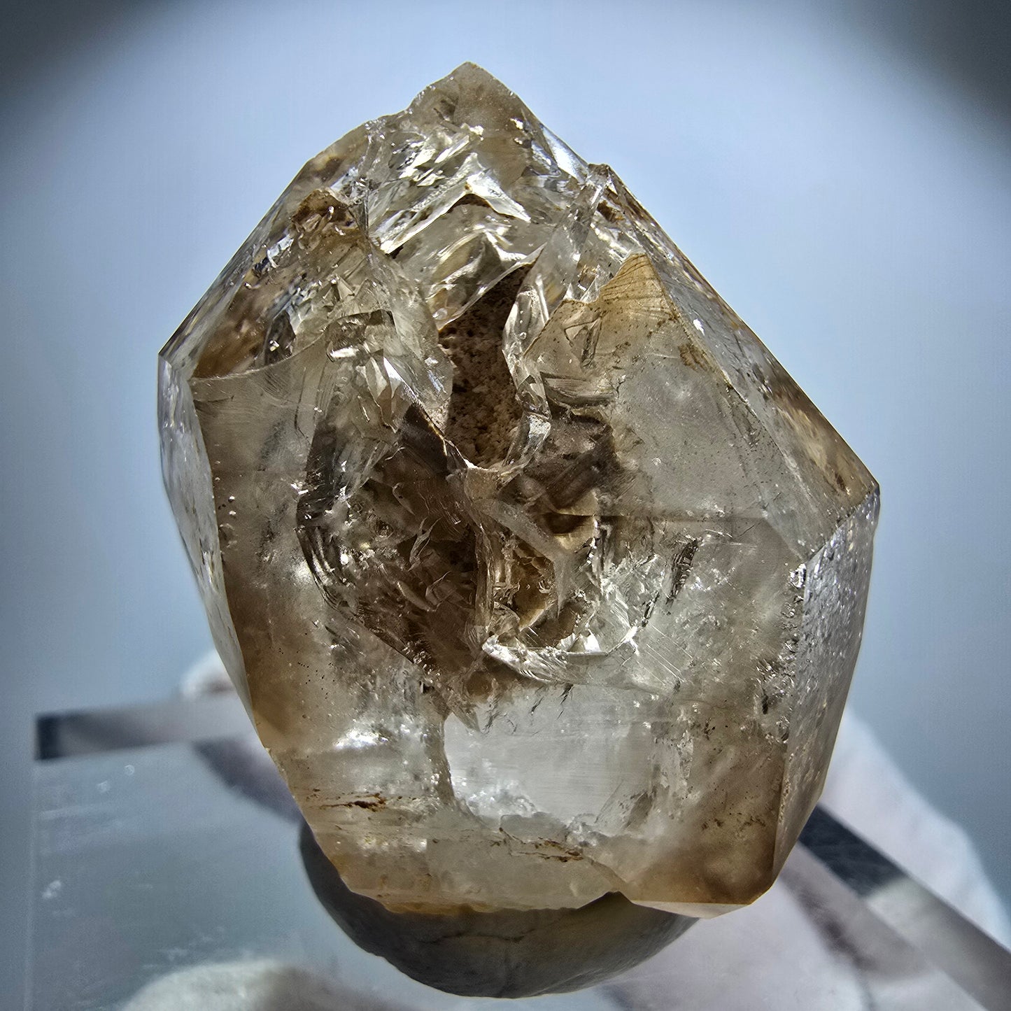 Klare Phantom Rauchquarz Fenster Zepter Spitze Goboboseb, Namibia 41*36*29mm