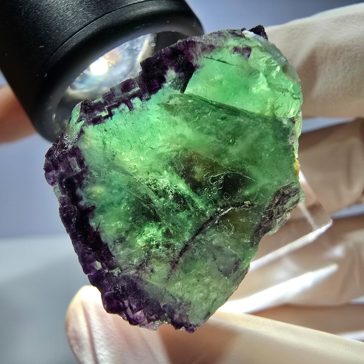 Spécimen de cube de fluorite fantôme, parqueté, zonal Okorusu, Namibie 36*27*20 mm