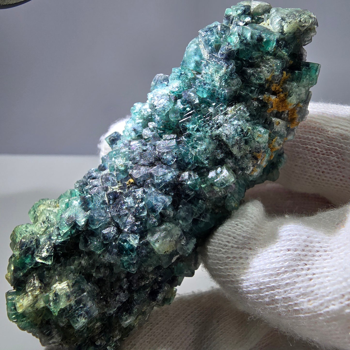 Cube de fluorite fantôme zonal, spécimen de tourmaline Schorl, Erongo, Namibie, 72 x 33 x 31 mm