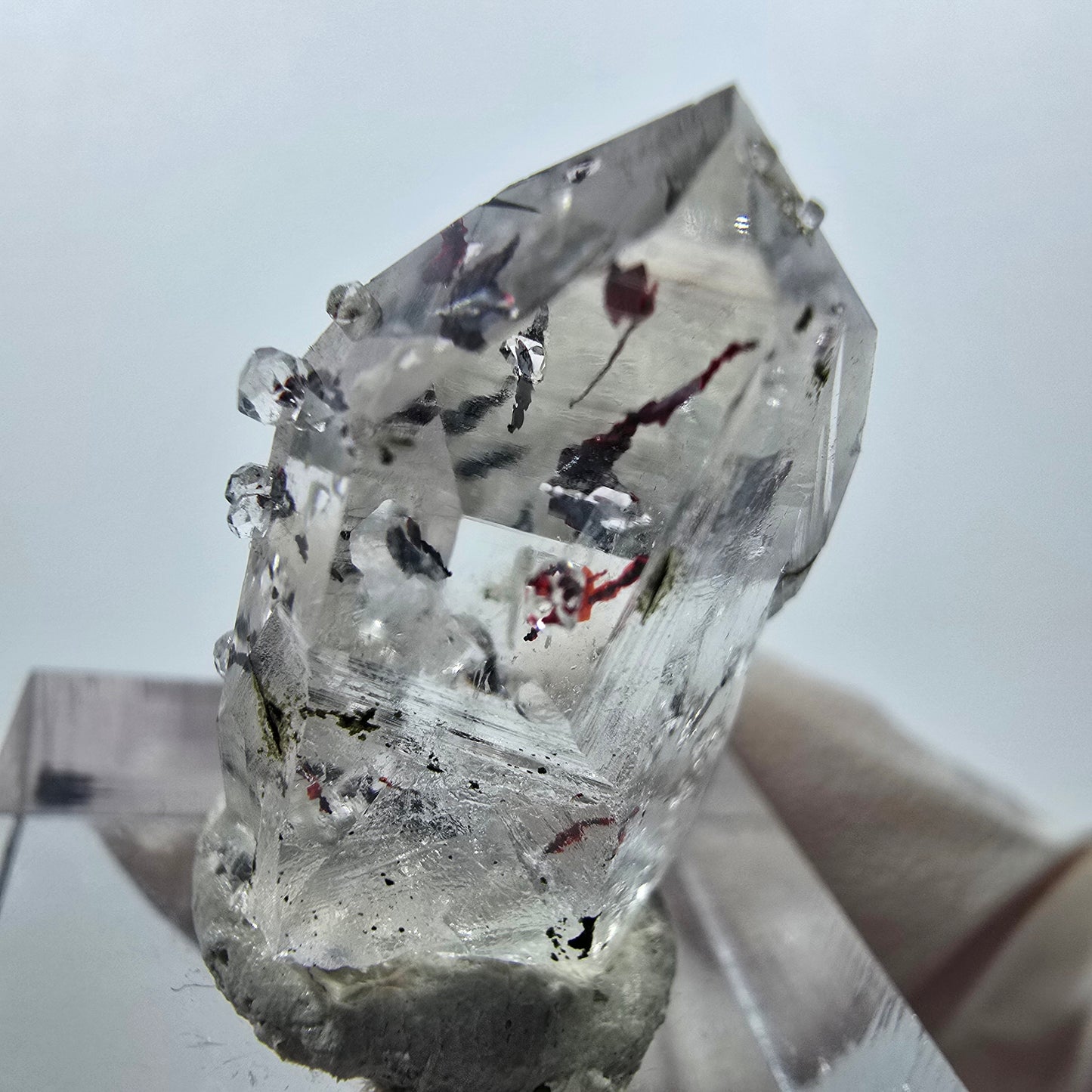 Harlequin Phantom Amethyst with Analcim Streep Mine, Goboboseb, Namibia 25*16*14mm