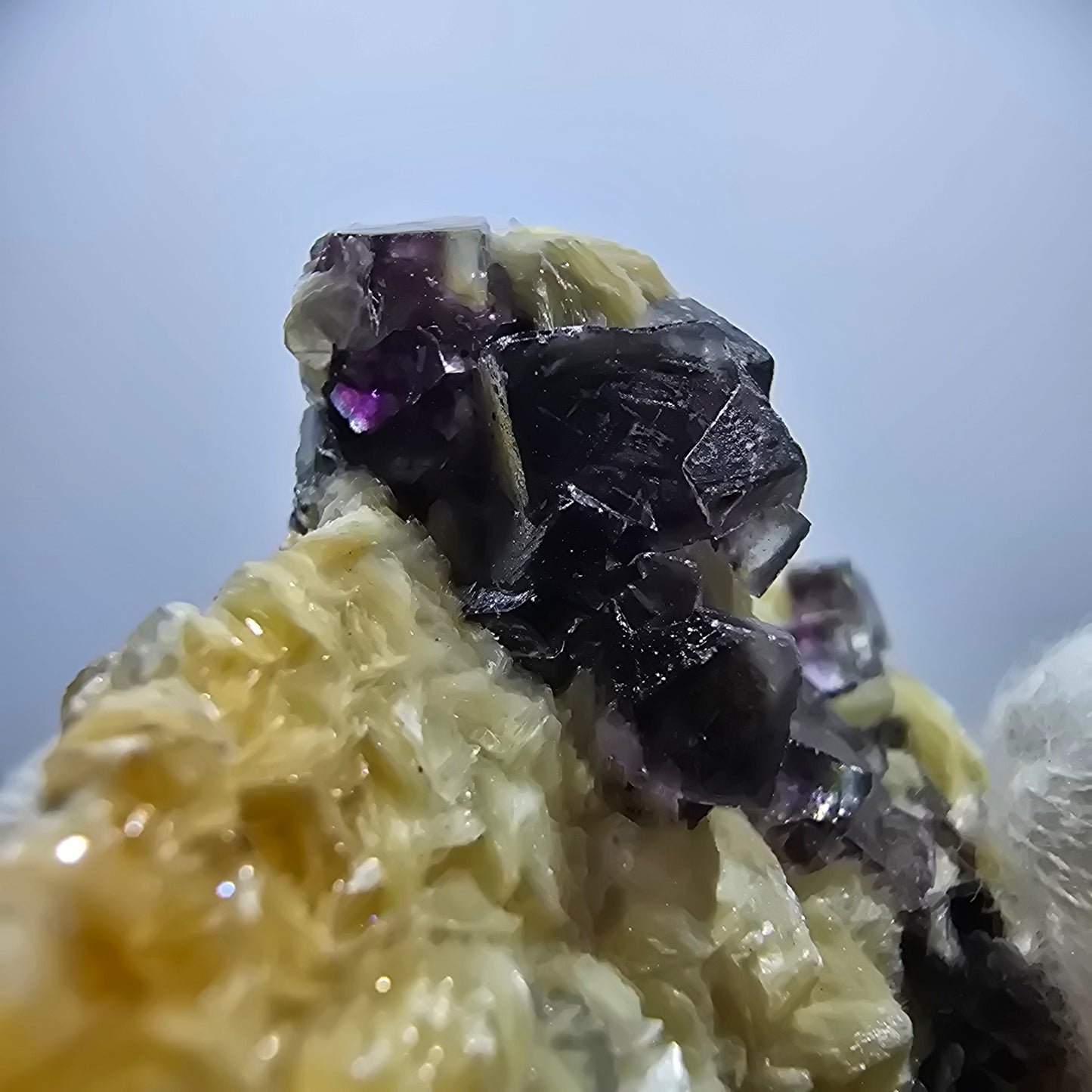 Colorful Phantom Fluorite Cubes Hyalite Muscovite Schorl Erongo, Namibia 67*55*35mm